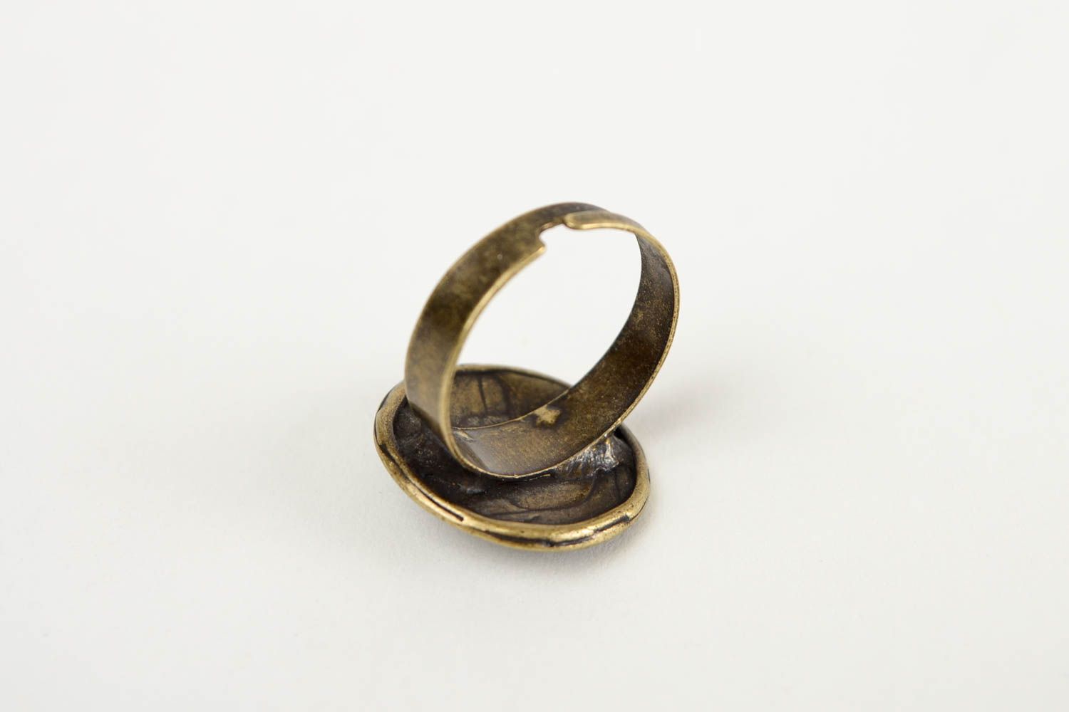 Кольцо ручной работы металлическое украшение стильное женский перстень фото 5