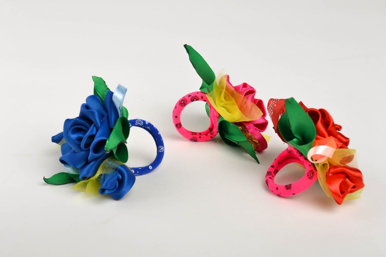 Kinder Haargummis handmade Accessoires für Haare Haargummis Blumen Haargummi Set foto 5