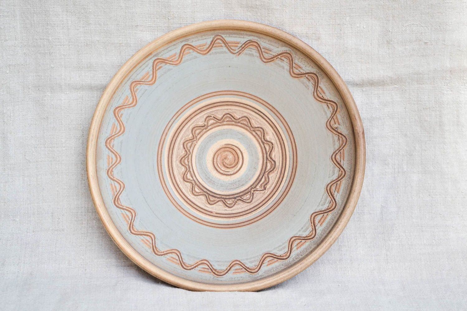 Handmade designer dishware unusual painted ceramic plate beautiful plate photo 3