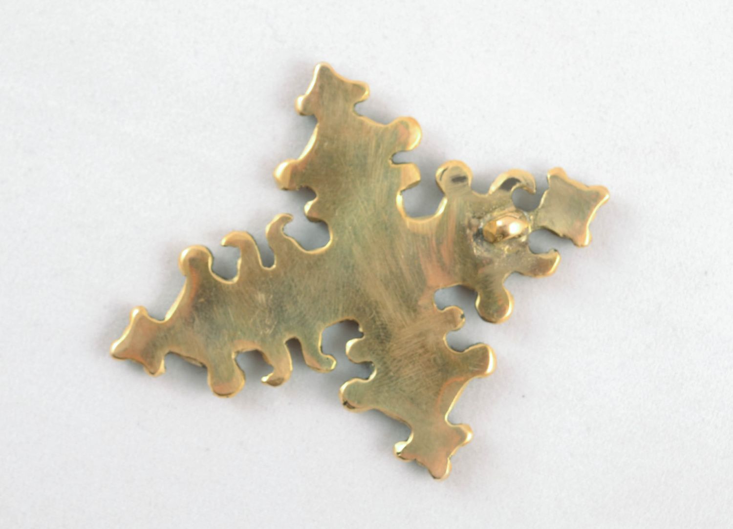 Amuleto zgard fatto a mano a forma di croce di bronza accessorio etnico  foto 3
