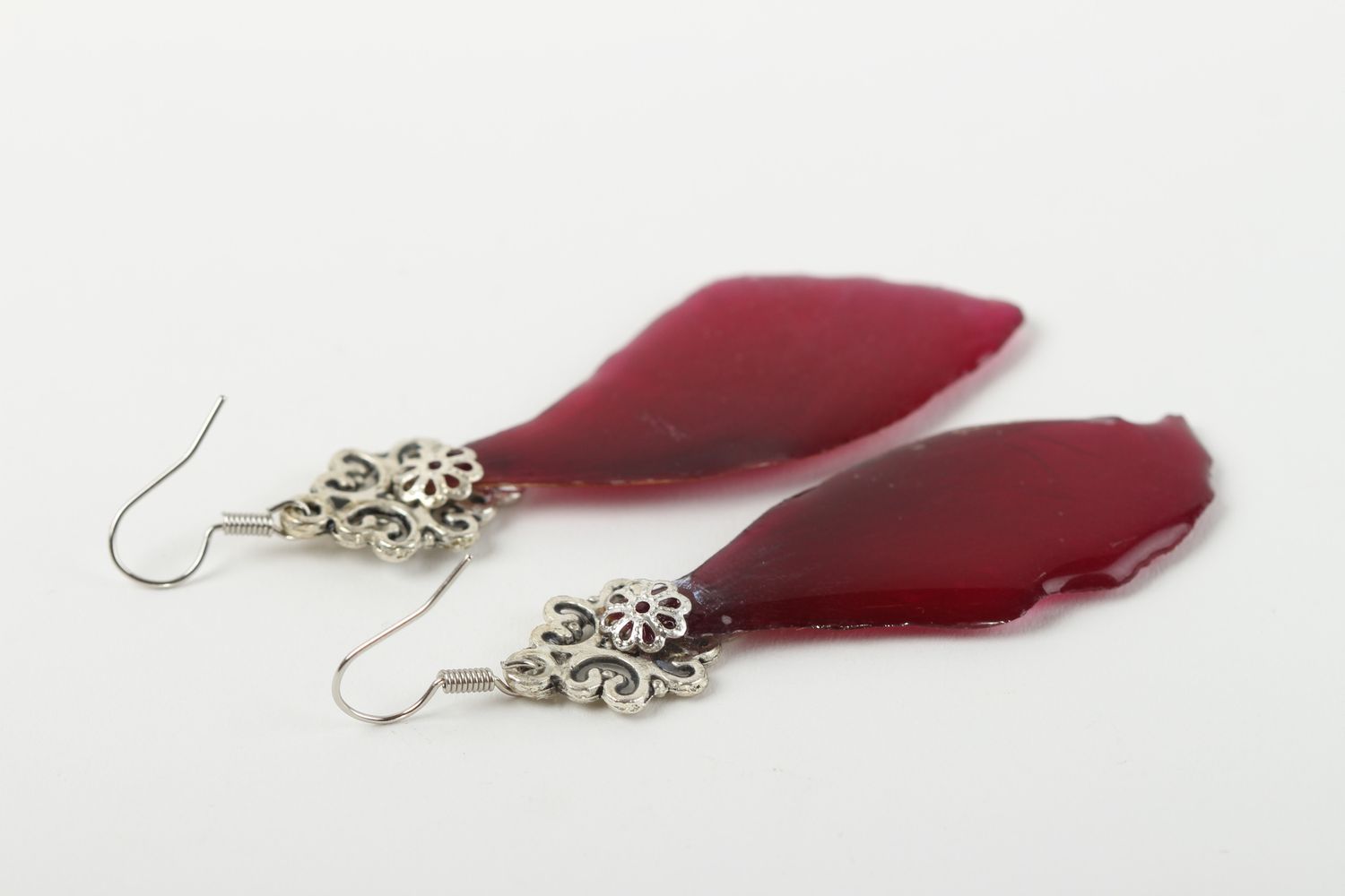 Handmade jewelry epoxy resin dangling earrings stylish earrings gifts for girls photo 4