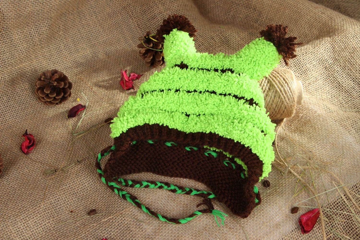 Knitted children's hat Caterpillar photo 5
