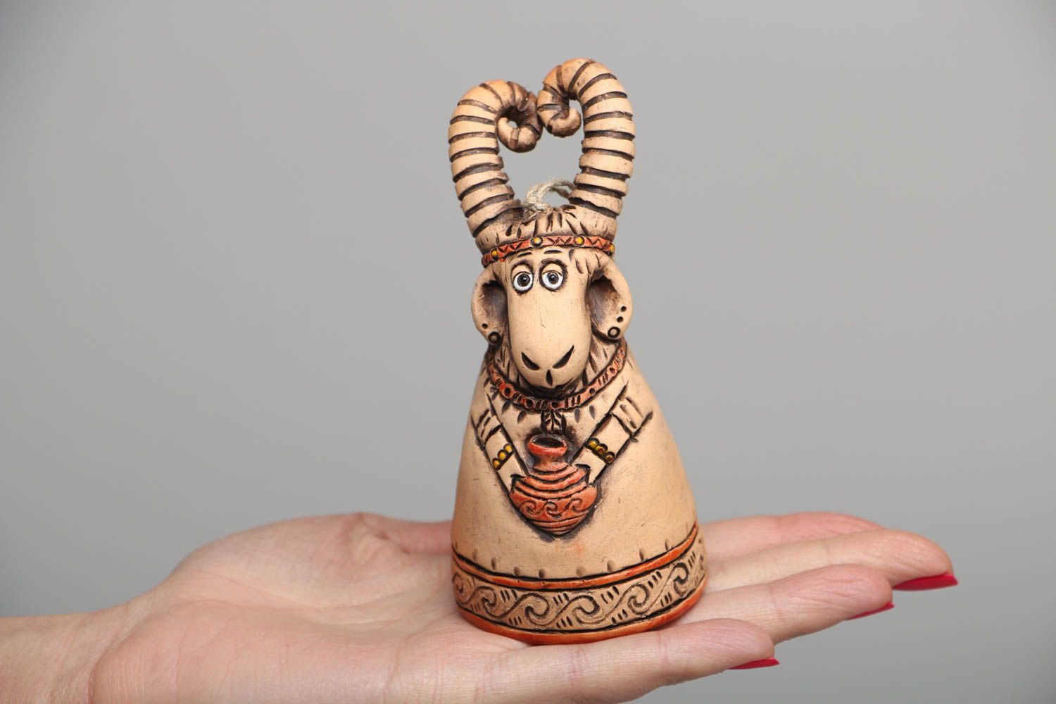 Unusual ceramic bell Goat photo 4