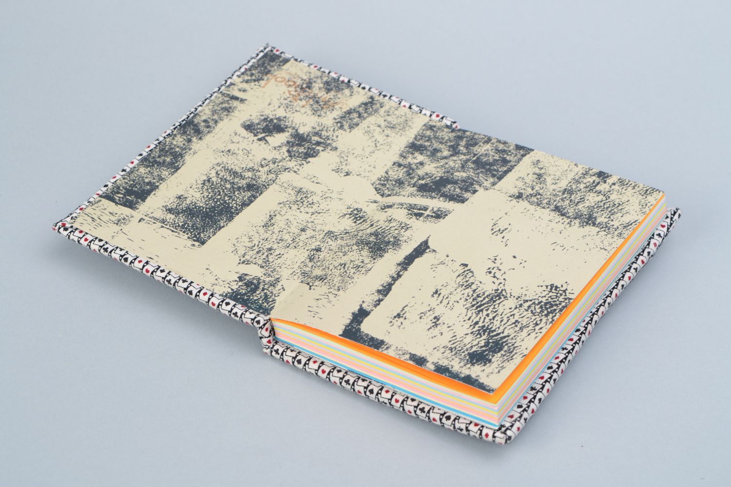 Fabric notebook with card print photo 4