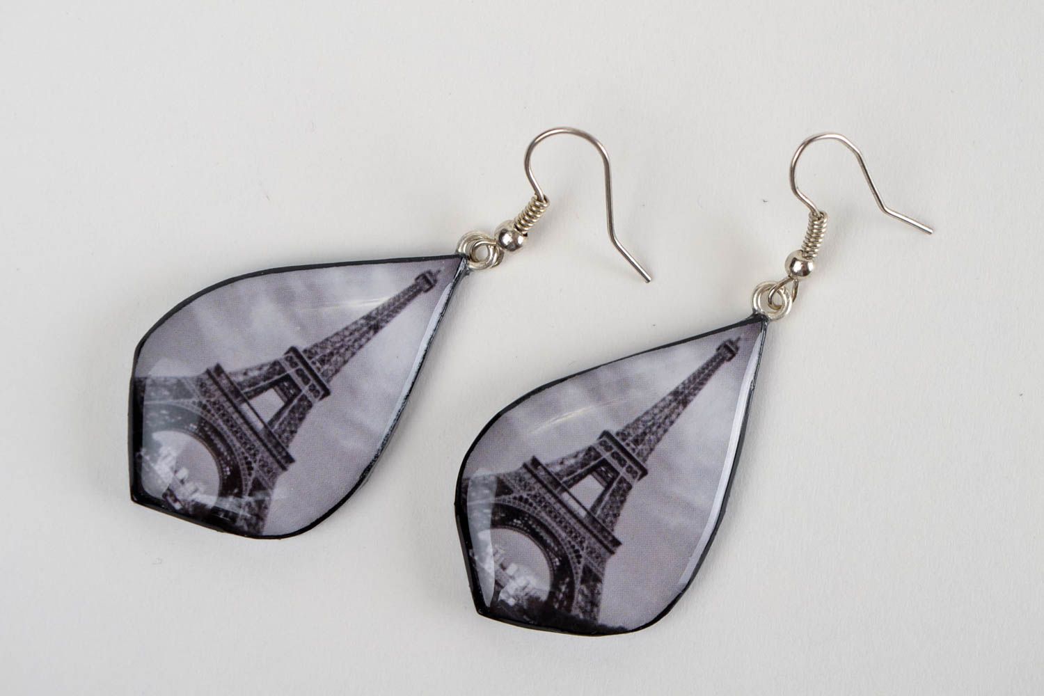 Handmade Schmuck Ohrringe Eiffelturm Accessoire für Frauen Polymer Schmuck foto 3