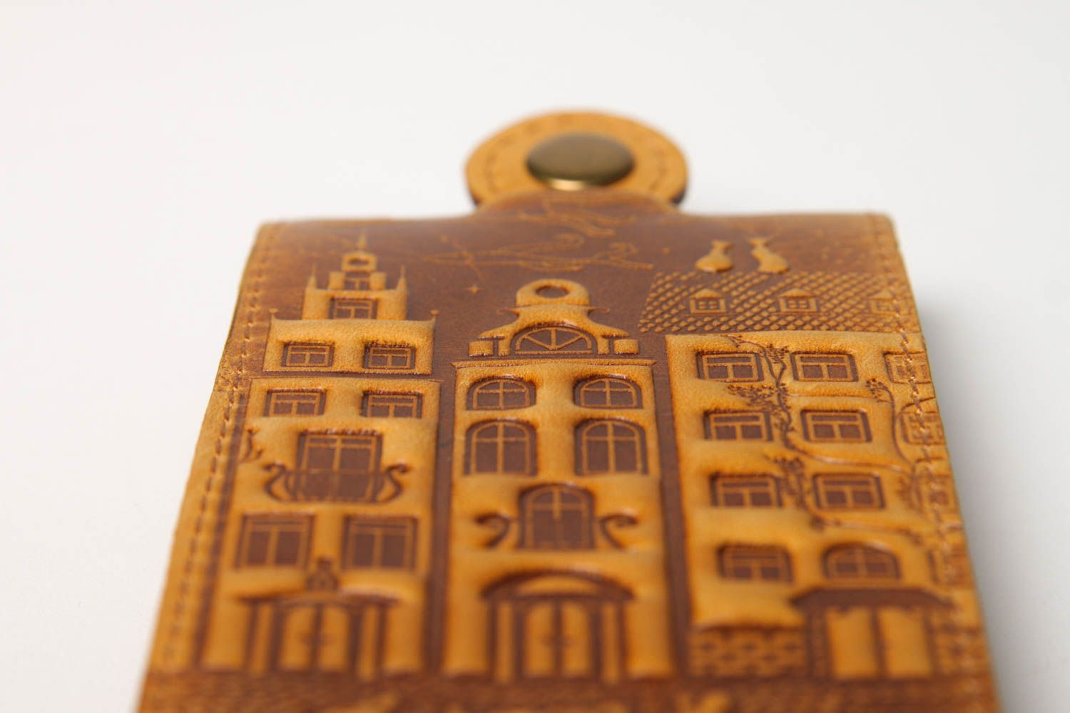 Unusual handmade leather key purse stylish key holder leather goods gift ideas photo 5