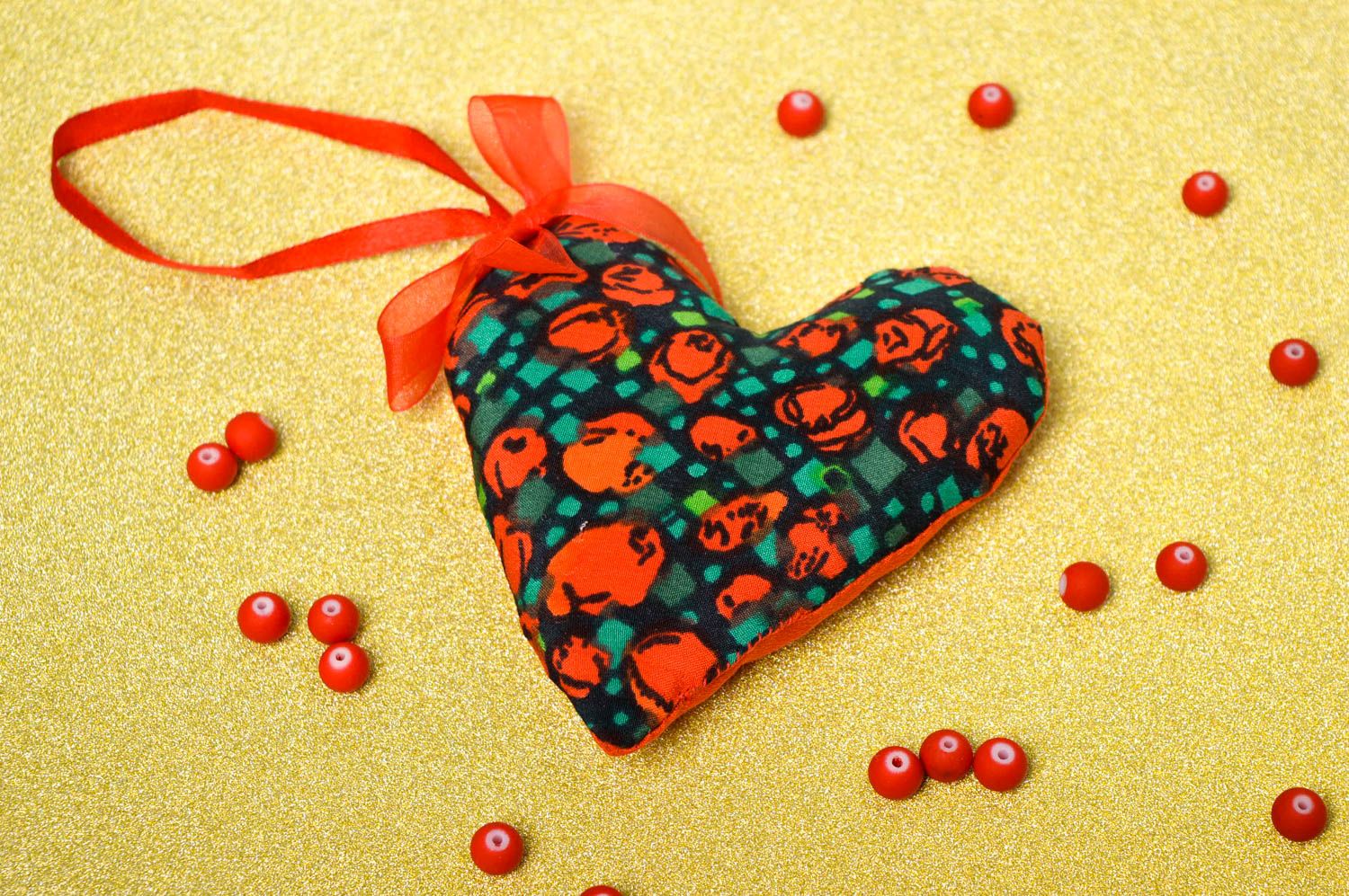 Coeur doux fait main Suspension décorative originale en tissu Petit cadeau photo 1