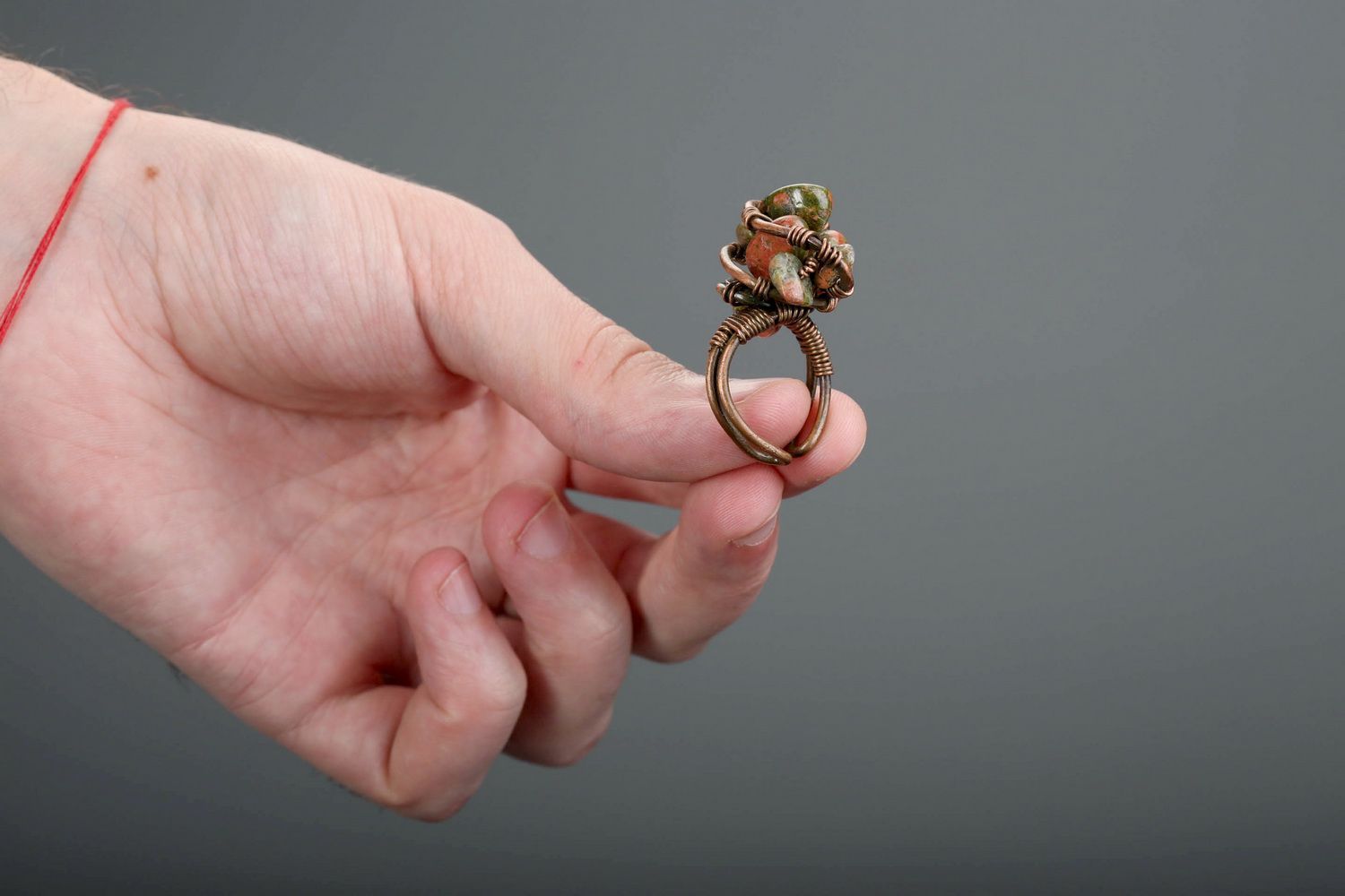 Handgemachter Ring aus Kupfer mit Unikat foto 5