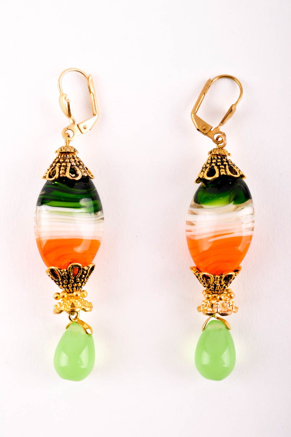Designer earrings handmade glass earrings with charms fashion designer jewelry photo 3