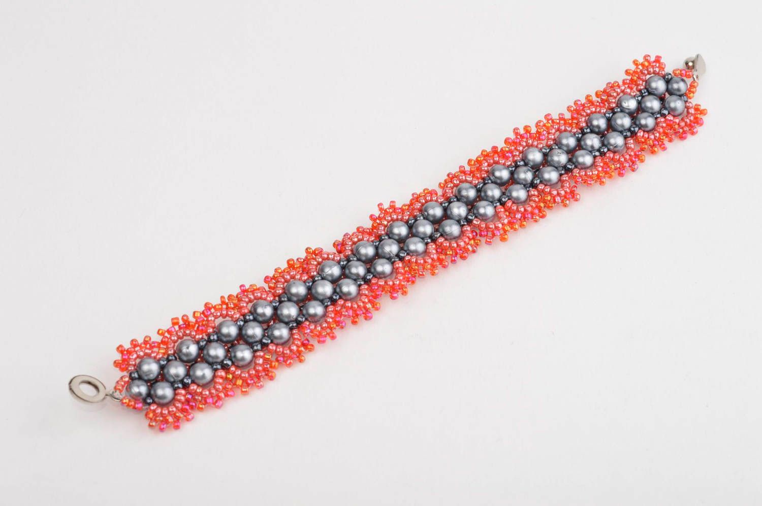Модный браслет хэнд мэйд модная бижутерия красный браслет из бусин бисерный фото 3