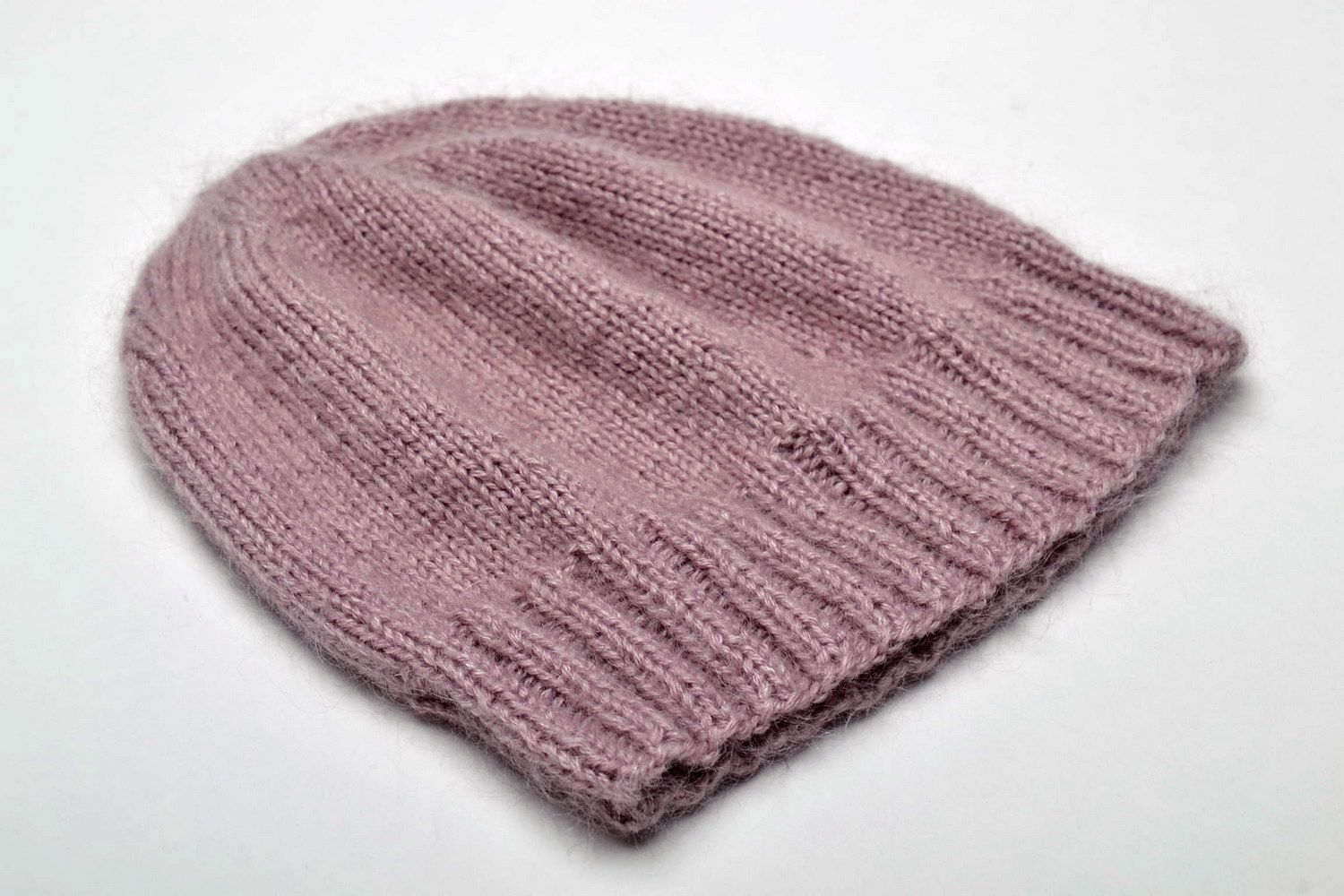 Light-purple children's knitted hat photo 2