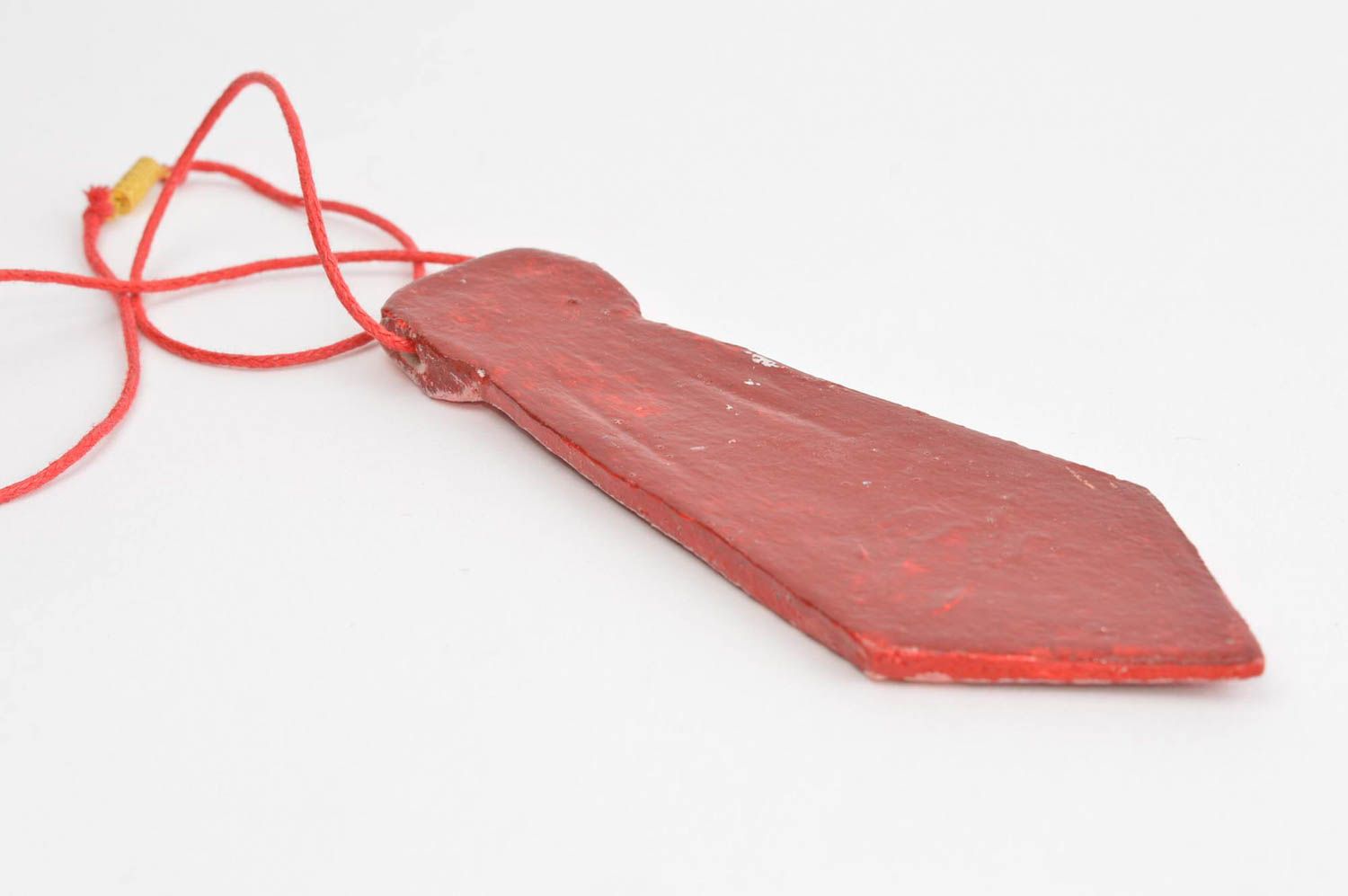 Roter gemusterter Schmuck Anhänger handmade Designer Schmuck Accessoire für Frau foto 4