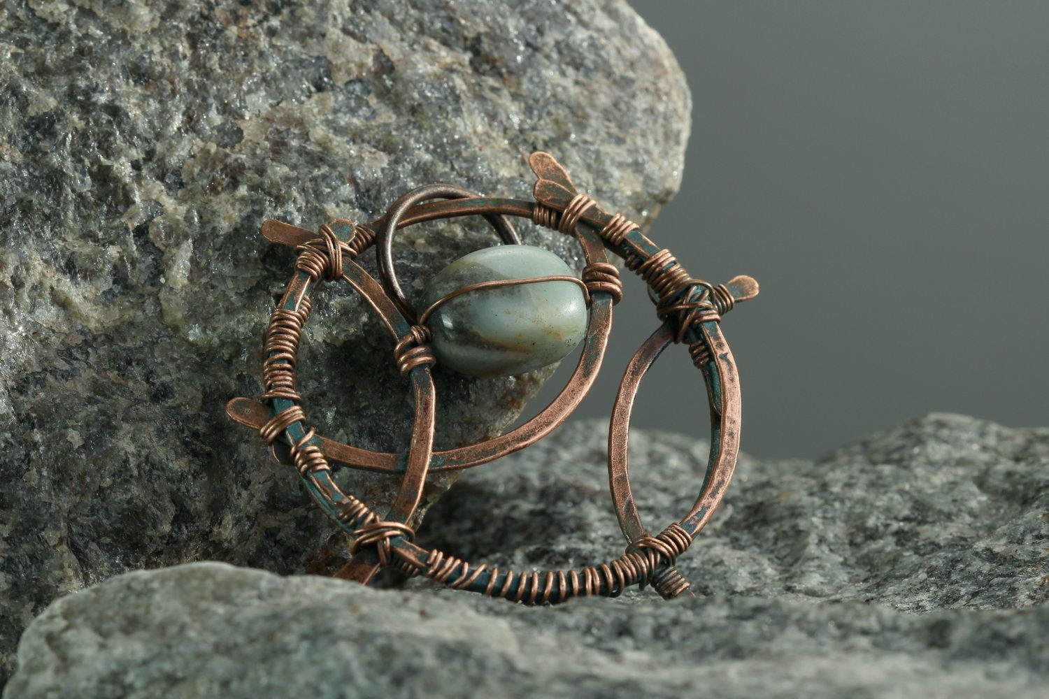 Copper pendant with agate photo 4