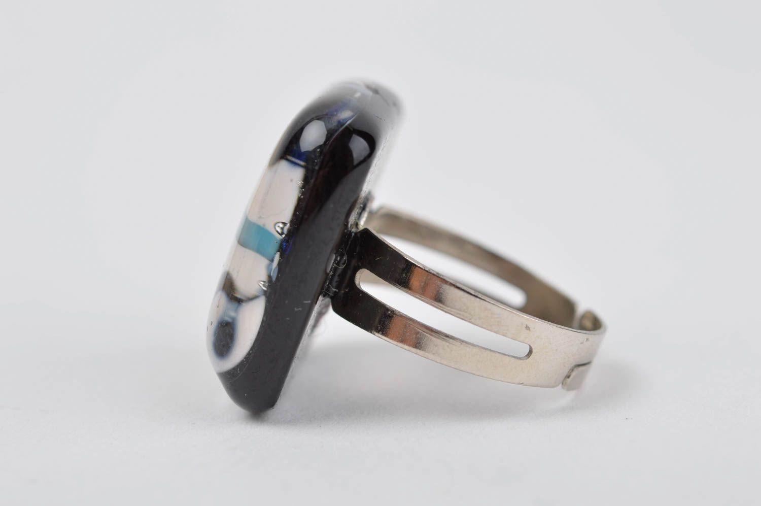 Handmade ring glass ring unusual gift for girls designer accessory glass jewelry photo 2