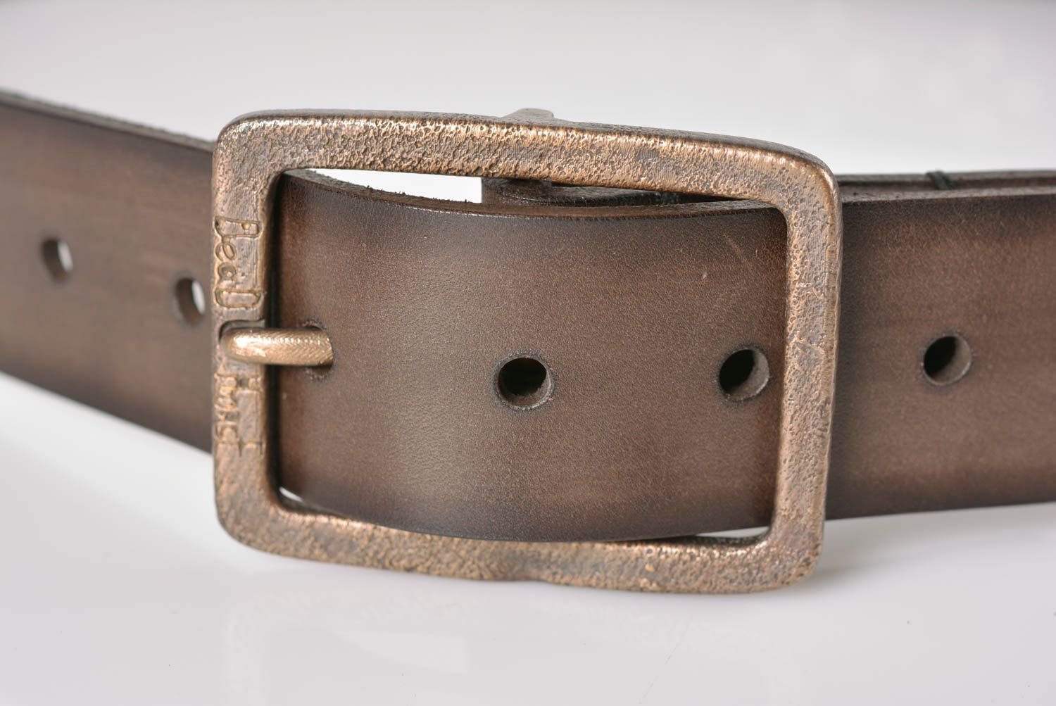 Cinturón de cuero hecho a mano ropa masculina de estilo accesorio de moda foto 2