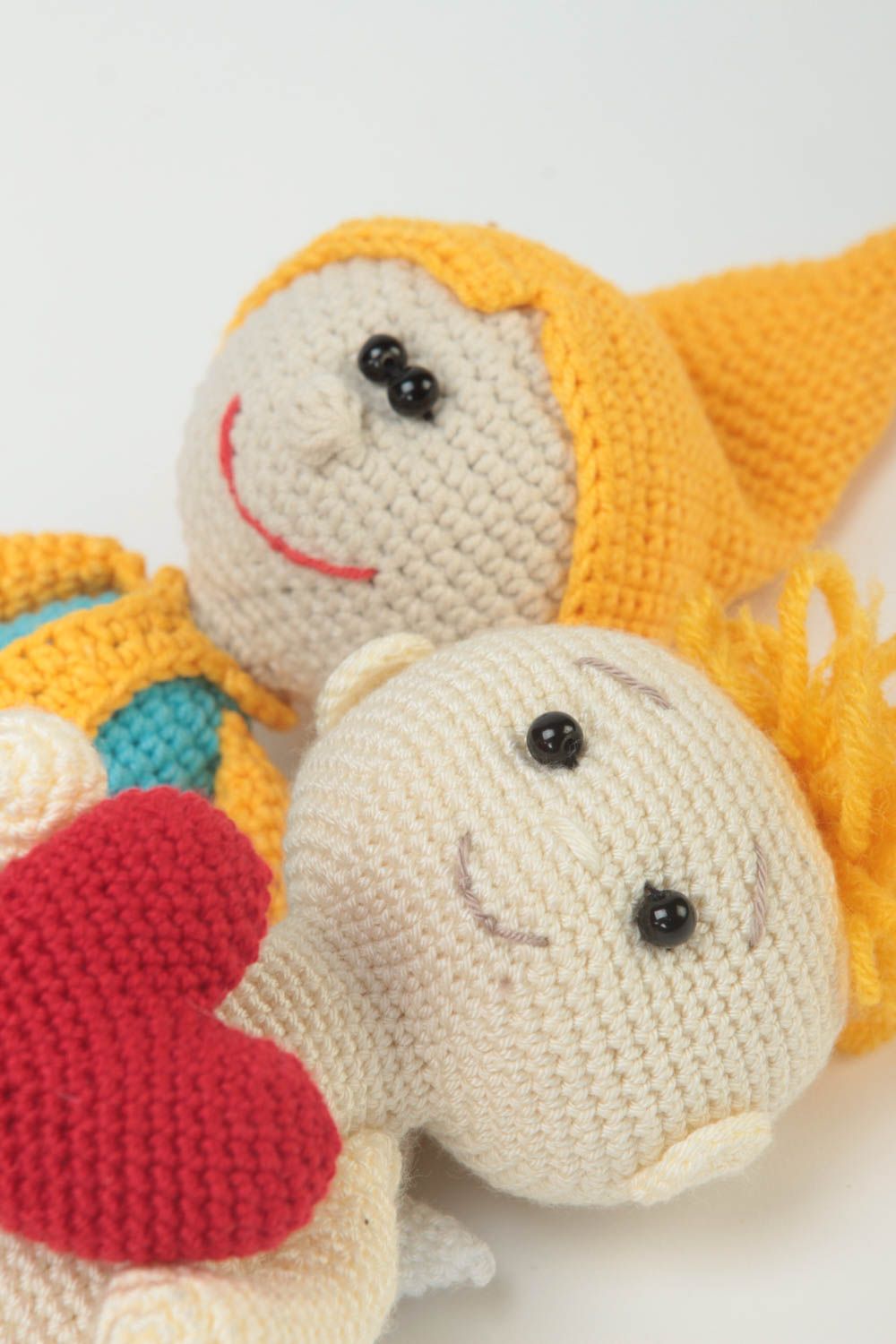 Peluches para niños artesanales regalo original juguetes tejidos Gnomo y Ángel foto 4