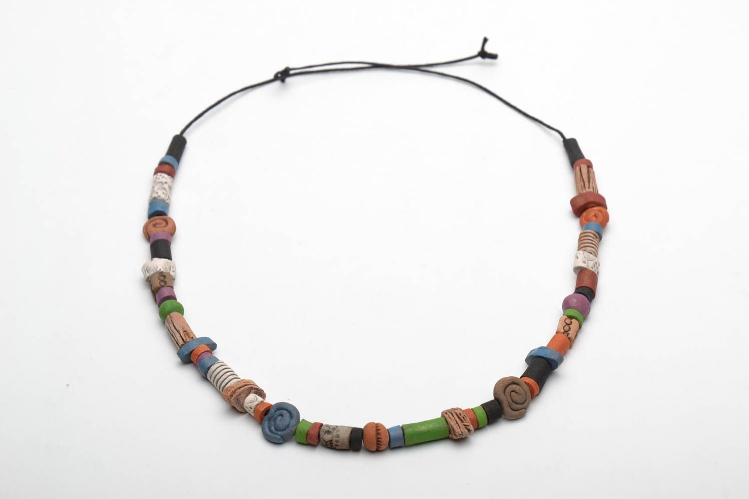 Ceramic bead necklace in ethnic style photo 4