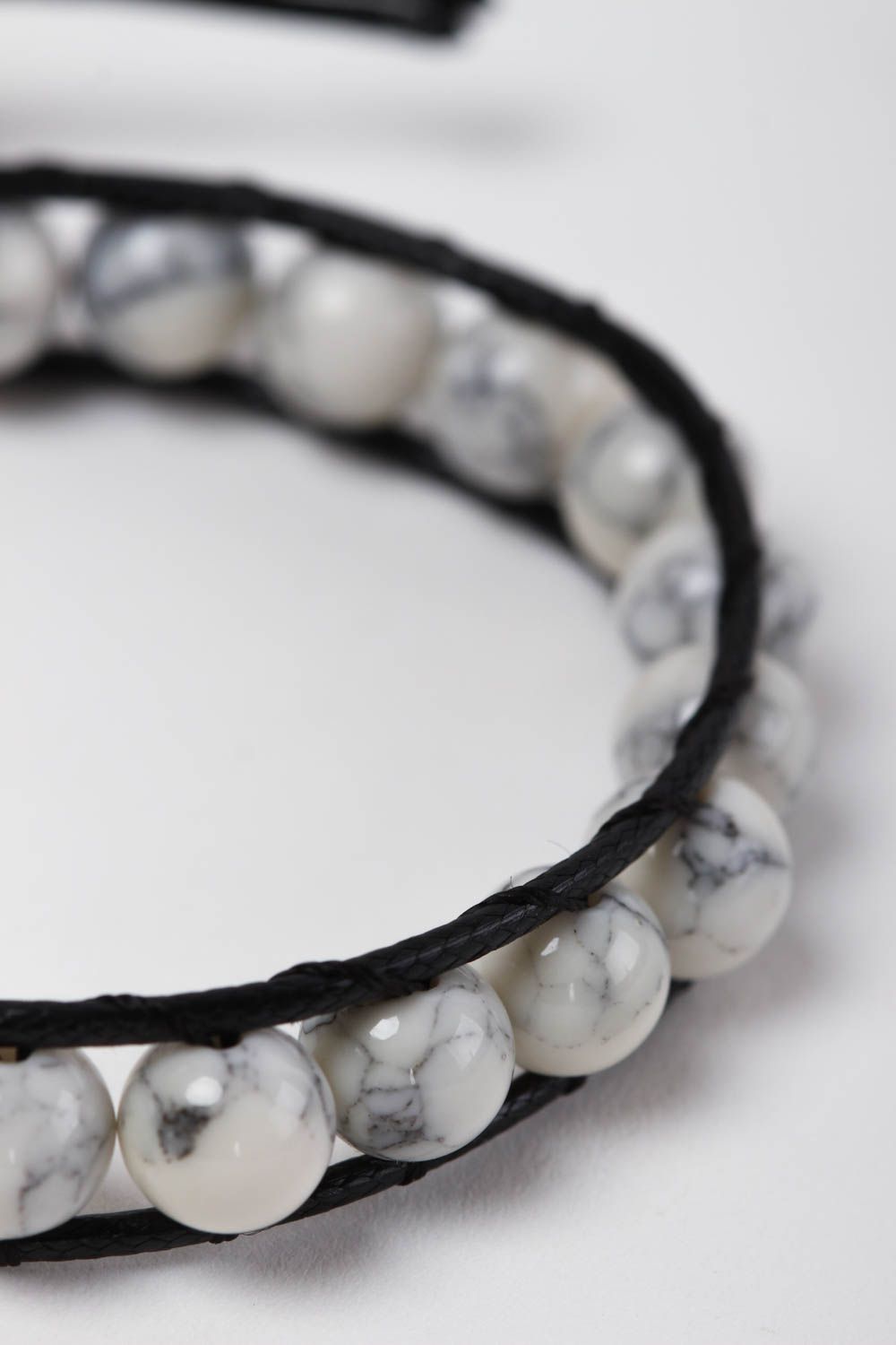 White agate bracelet handmade jewelry with natural stones designer bracelet photo 4