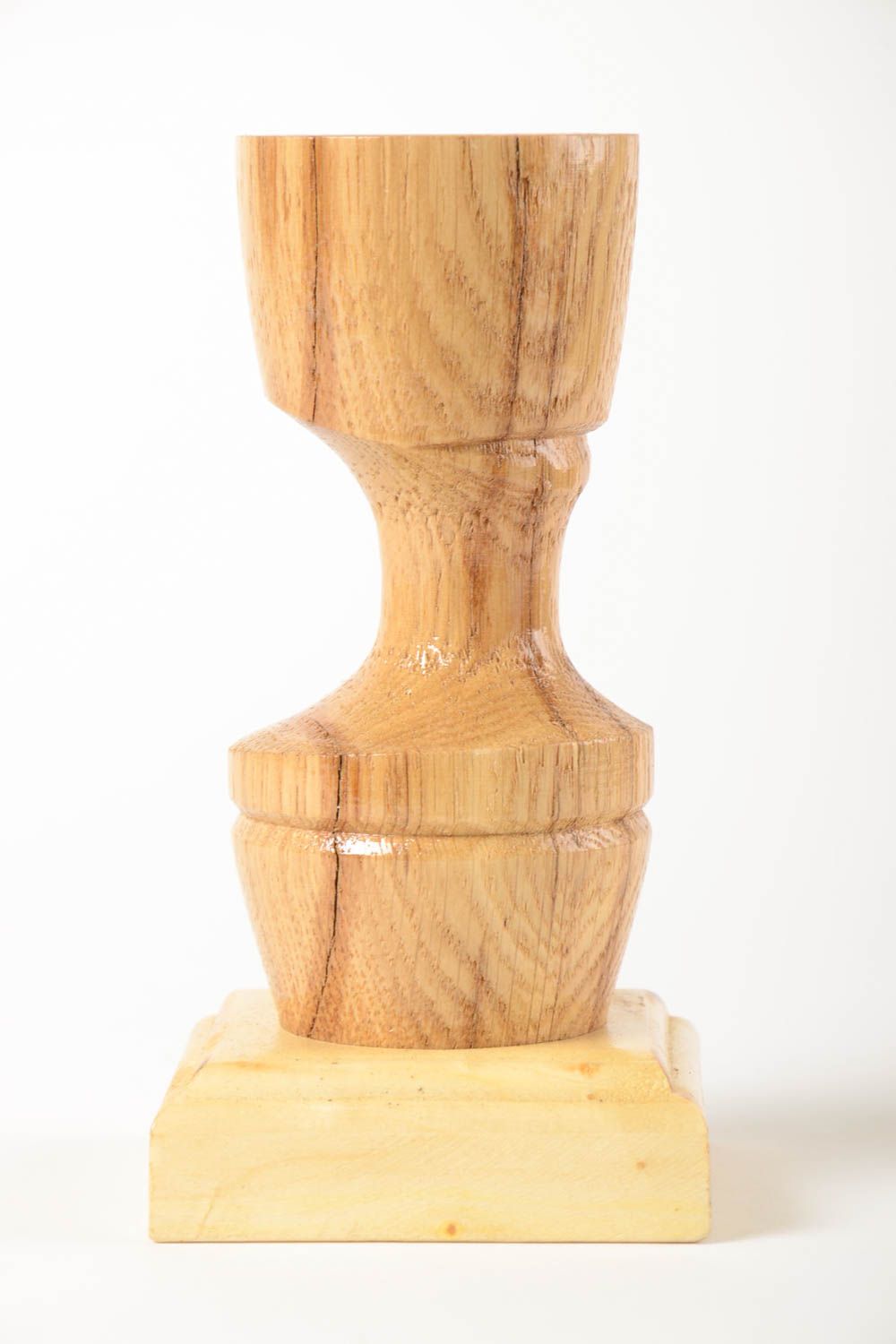Candelero de madera hecho a mano decoración de hogar soporte para velas foto 2