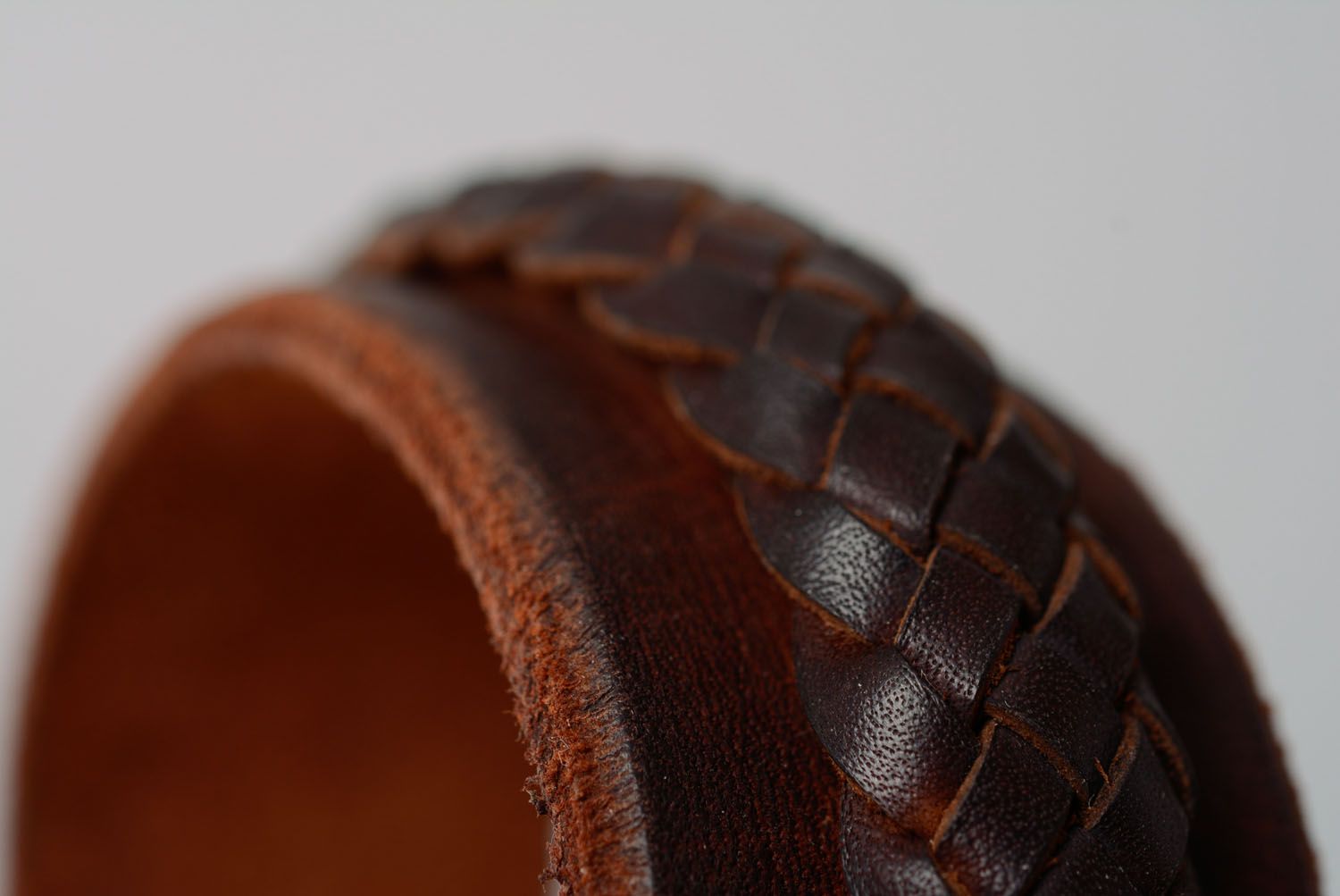Brown leather bracelet photo 5