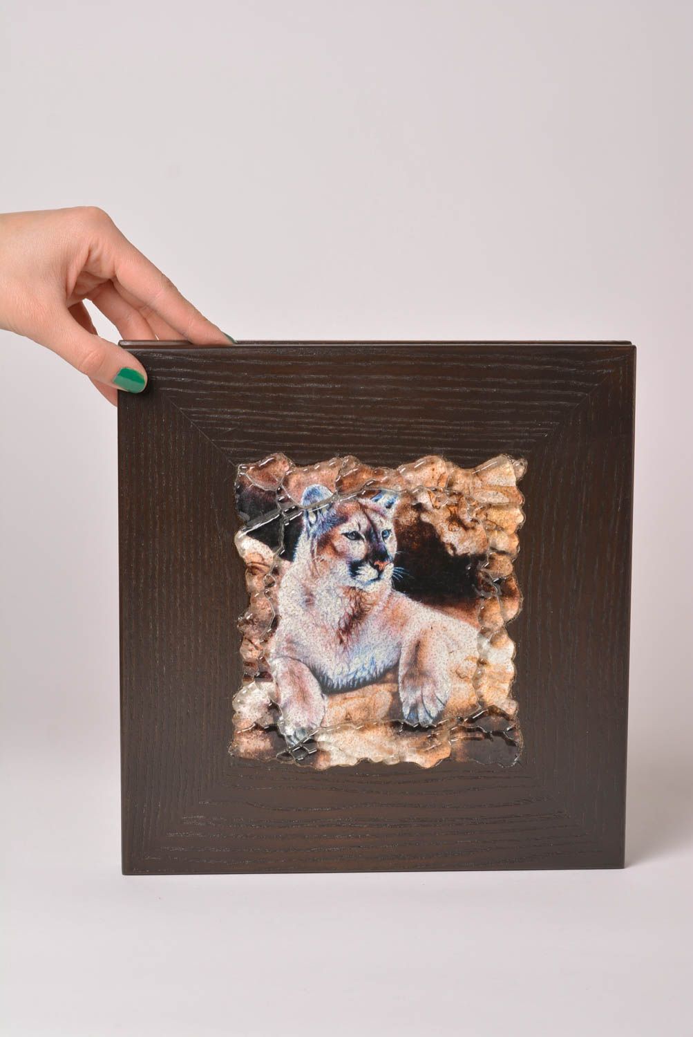 Wandbild aus Holz handgefertigt Gemälde modern schöner Dekoartikel  foto 2