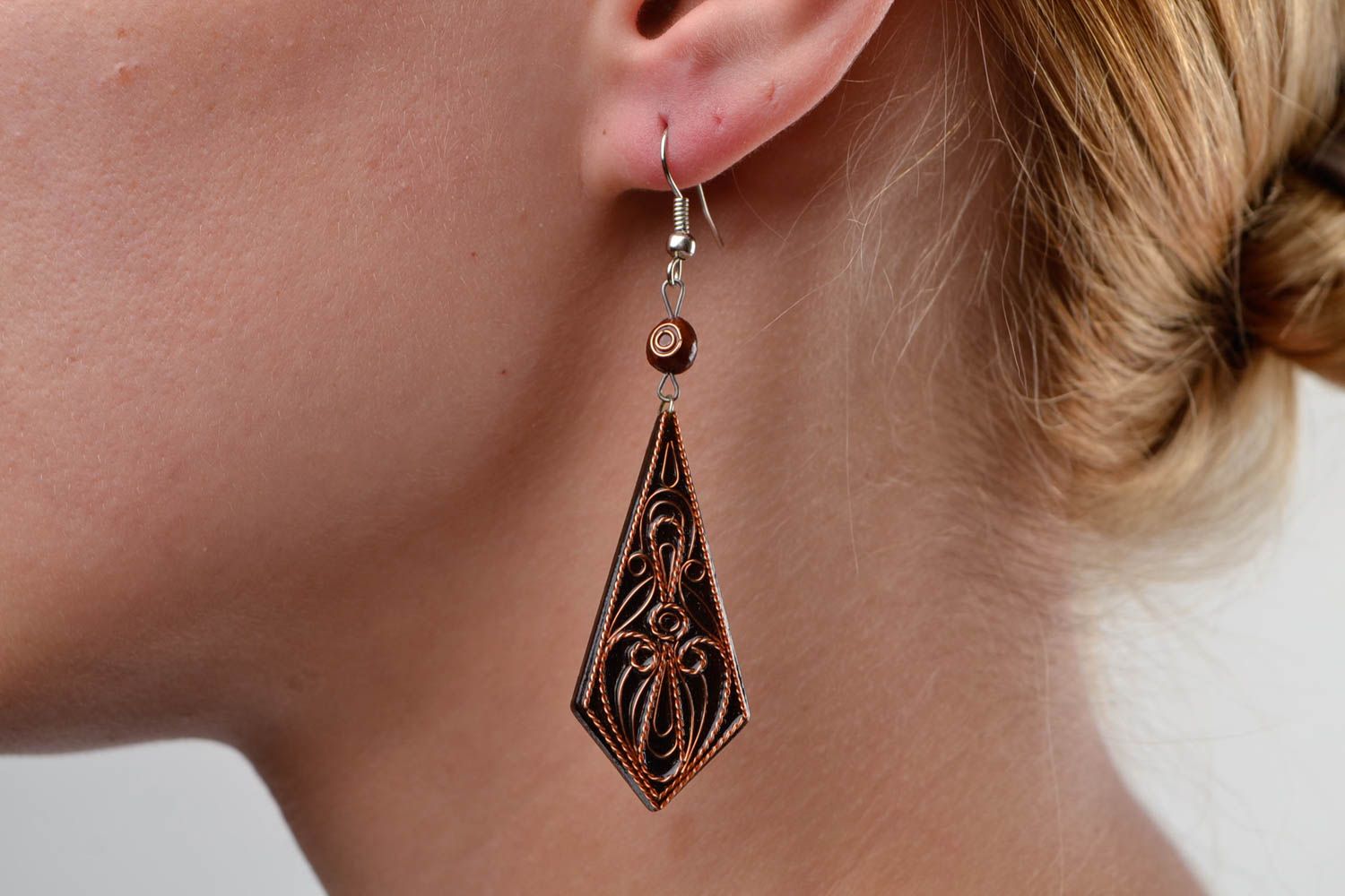Handmade earrings cute earrings wooden jewelry designer accessories gift ideas photo 1