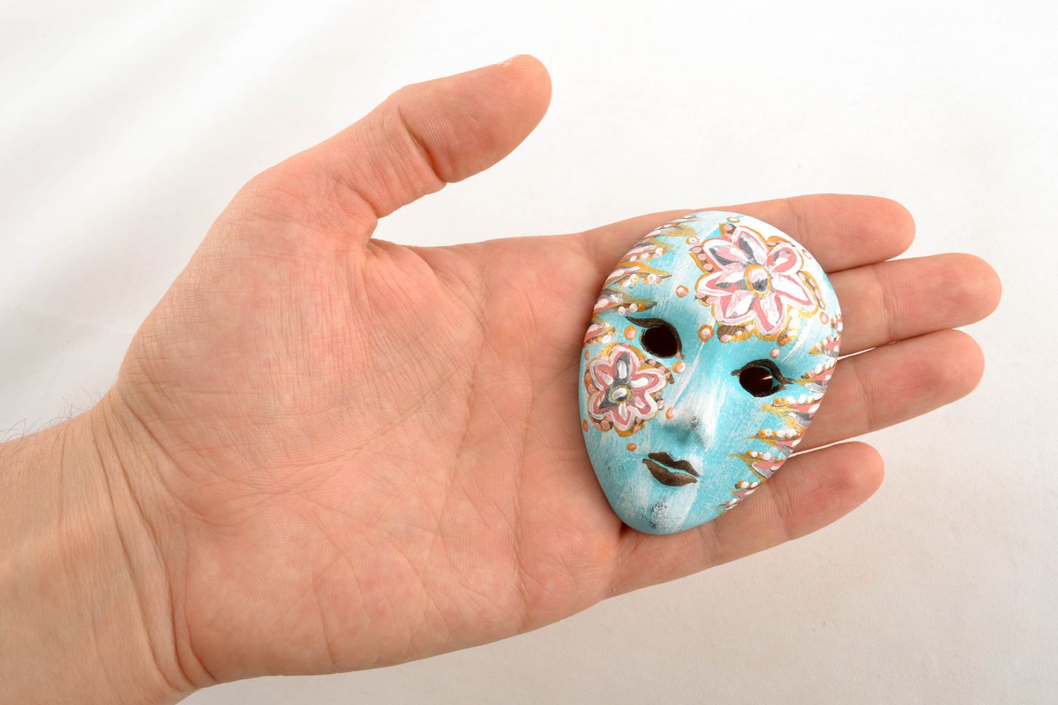 Masque miniature décoratif bleu de carnaval à accrocher photo 1
