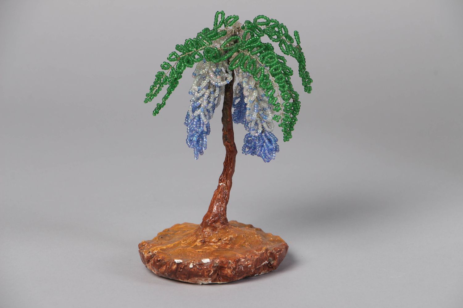 Handmade beaded plaster topiary Palm Tree photo 1