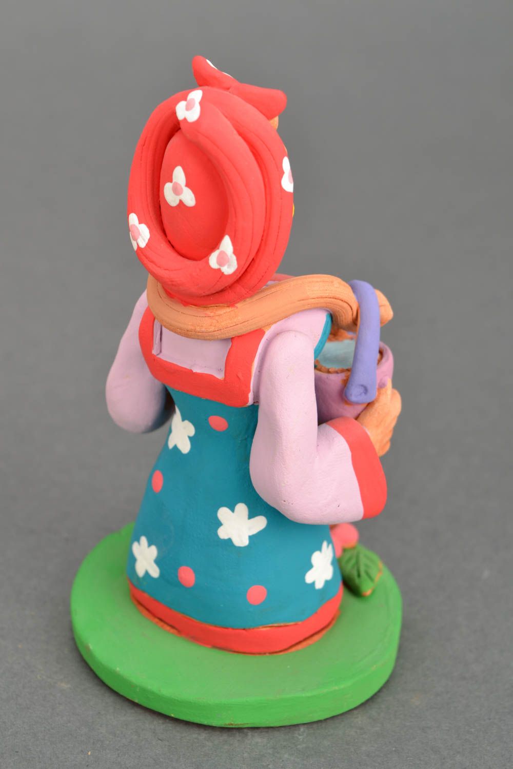 Bright ceramic figurine Woman with Shoulder Yoke photo 5