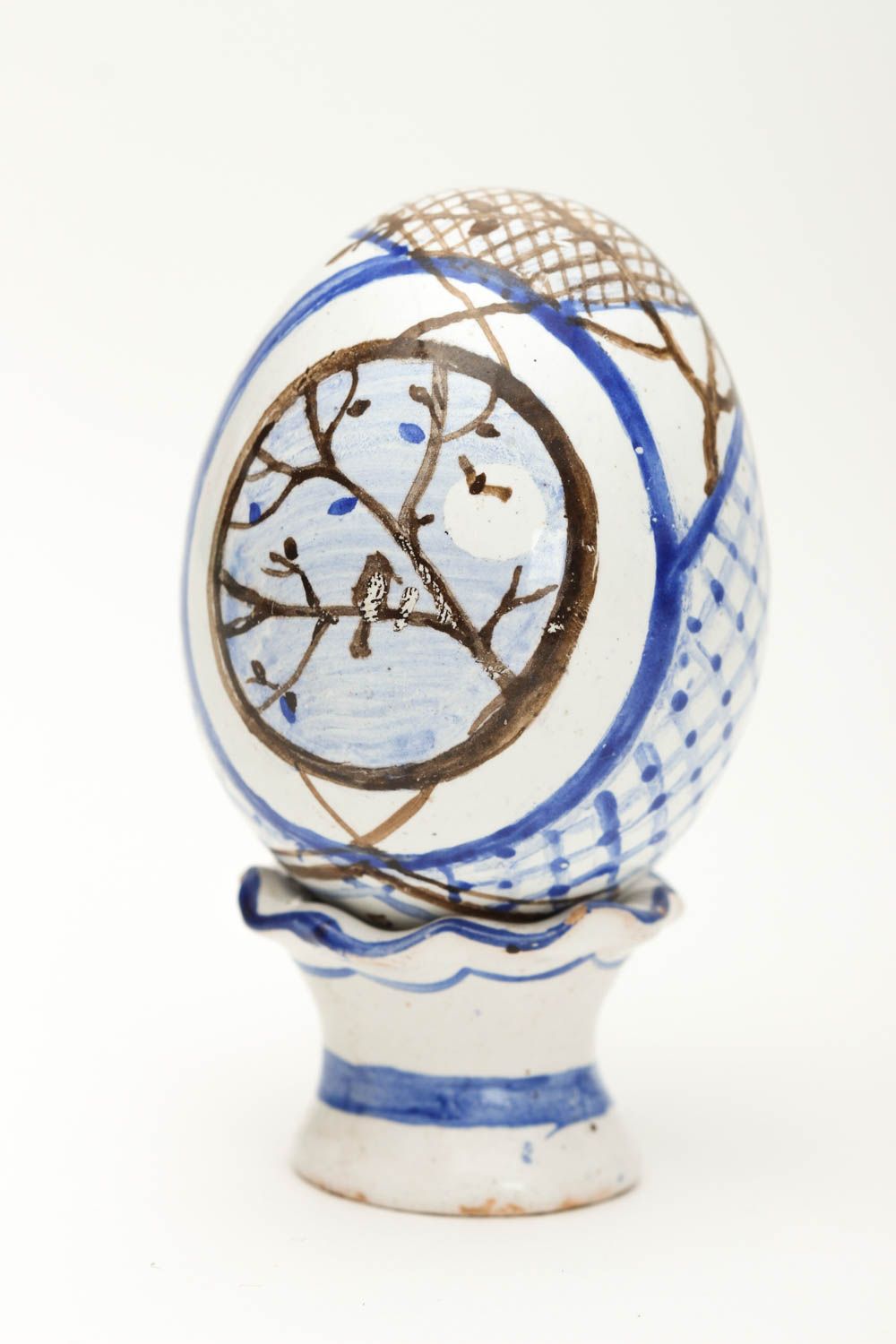 Декоративное яйцо ручной работы авторская керамика оригинальный подарок фото 3