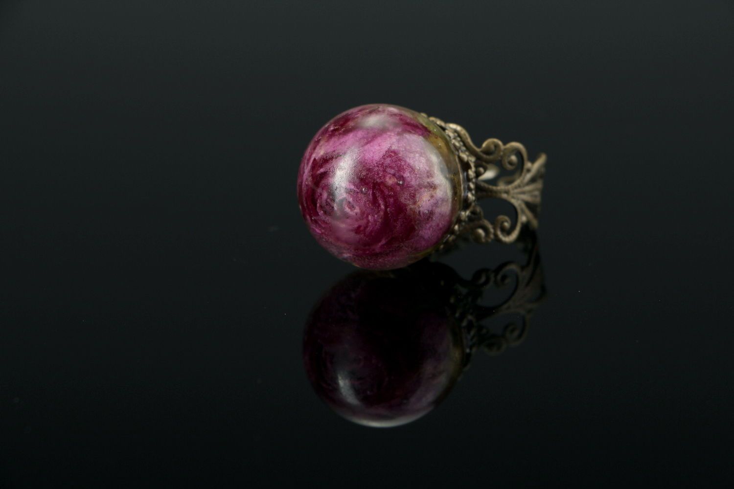 Ring with rose flower photo 4