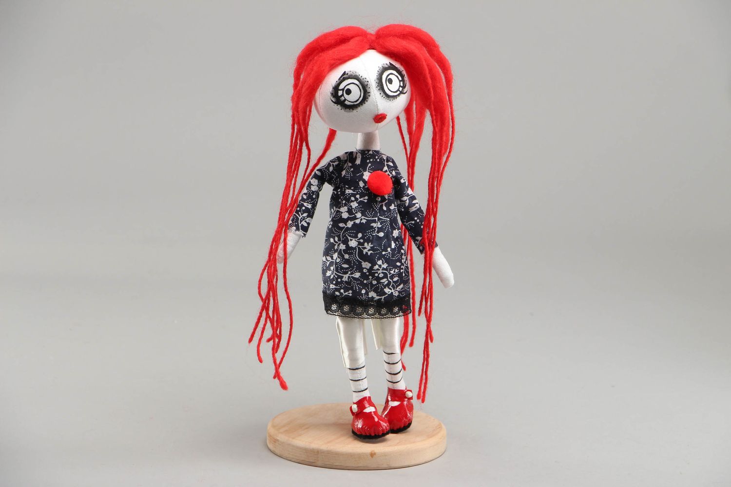 Collectible fabric doll zombie with long hair photo 1