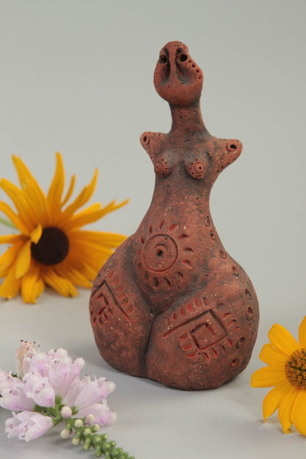 Beautiful handmade clay figurine ceramic figurine home design pottery art photo 1