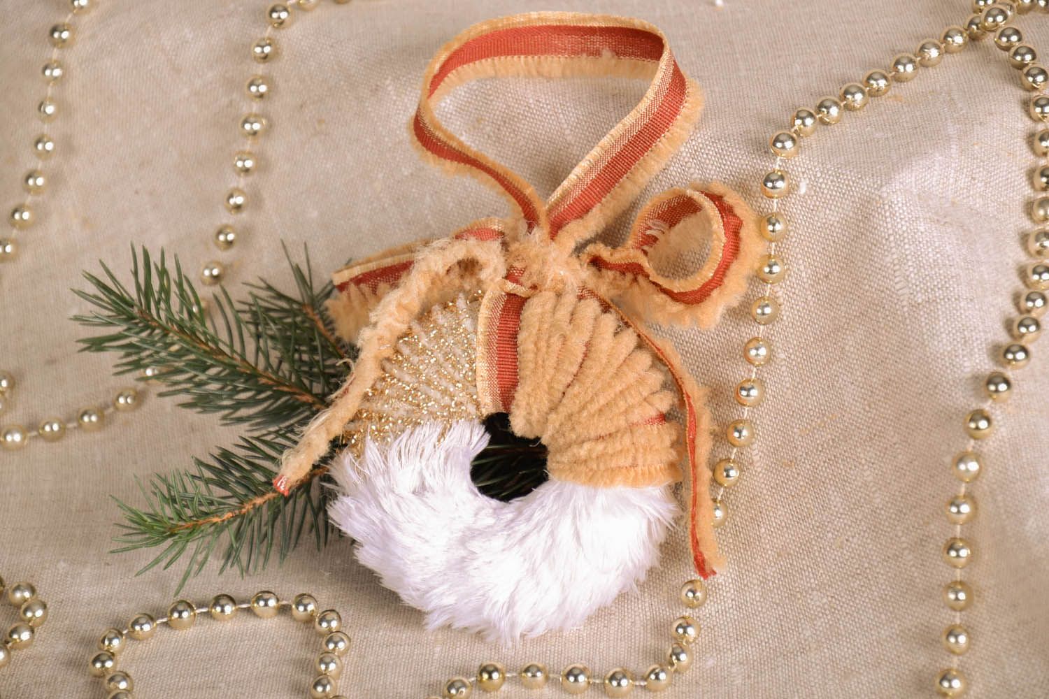 Brinquedo macio para Árvore de Natal feito à mão de algodão para decoração do interior no Ano Novo foto 1