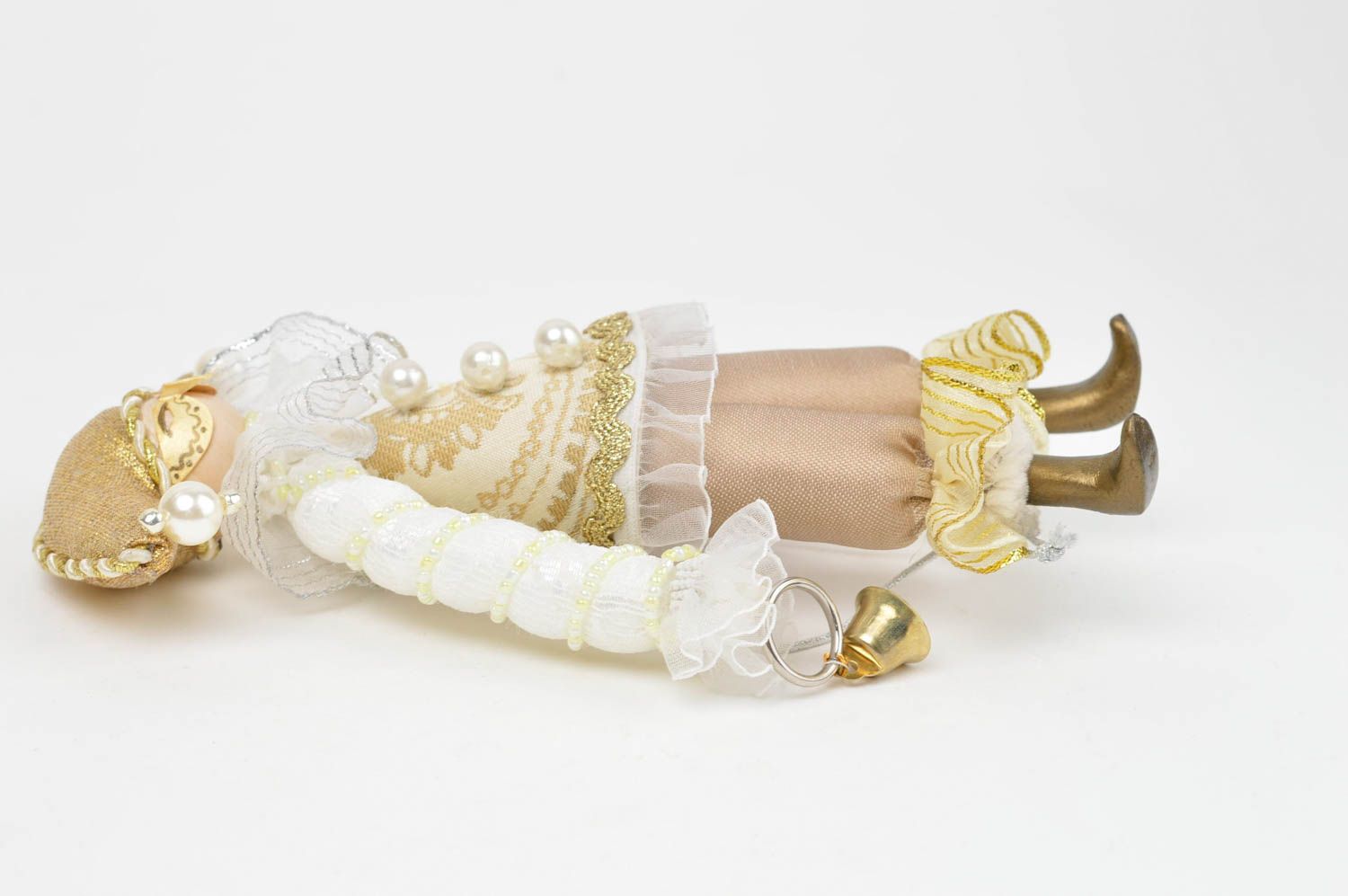 Авторская тканевая кукла Арлекино ручной работы красивая для декора дома фото 3