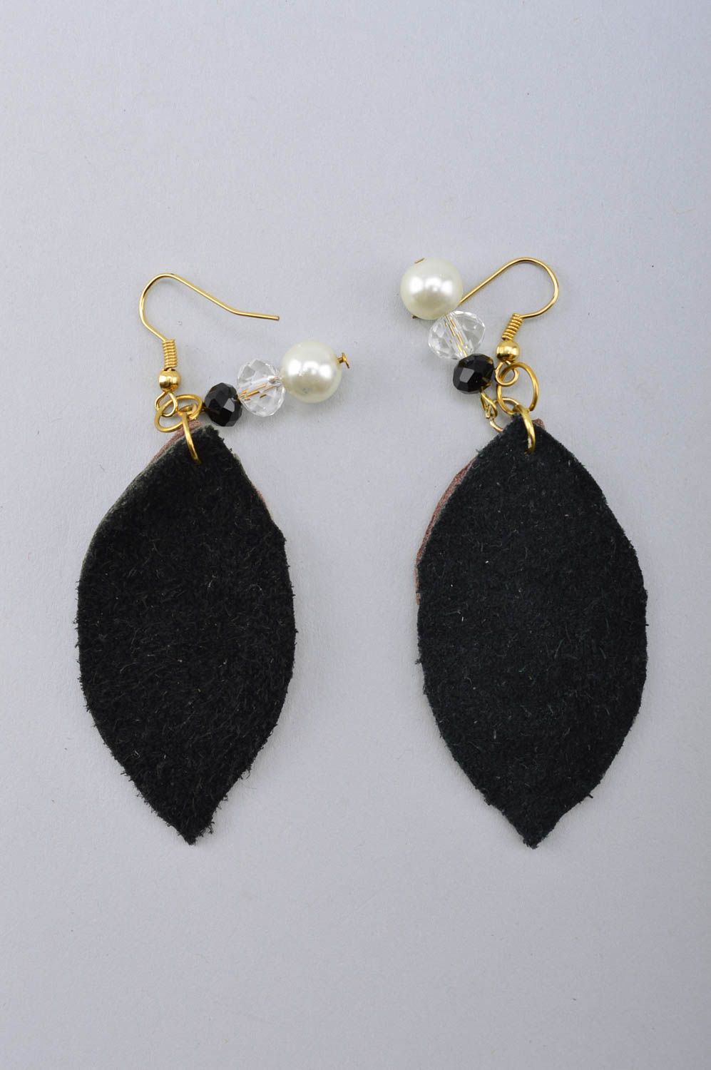 Handmade leather earrings designer accessories leather jewelry long earrings photo 3