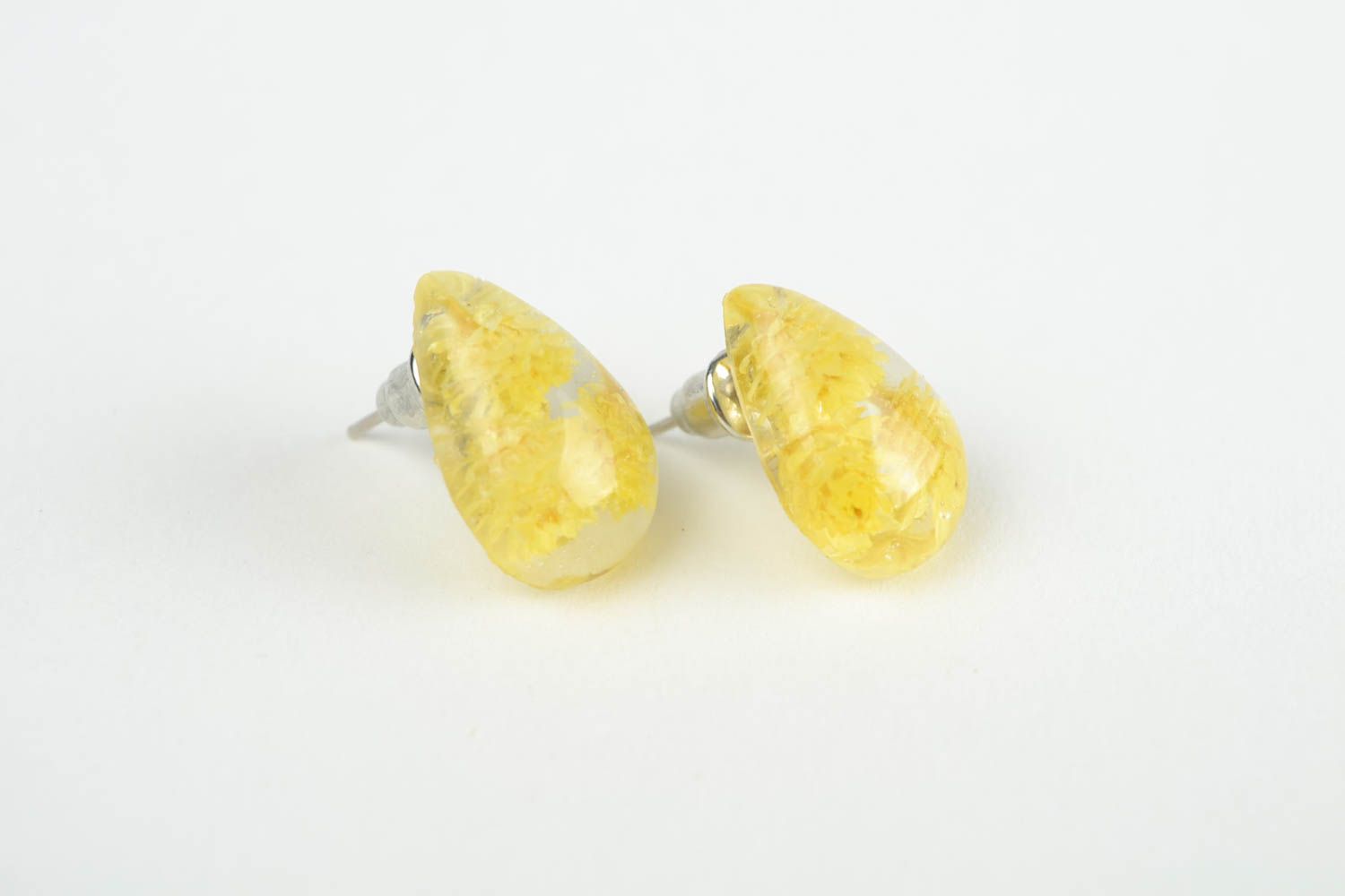 Красивые серьги авторское украшение ручной работы желтые модные серьги стильные фото 3