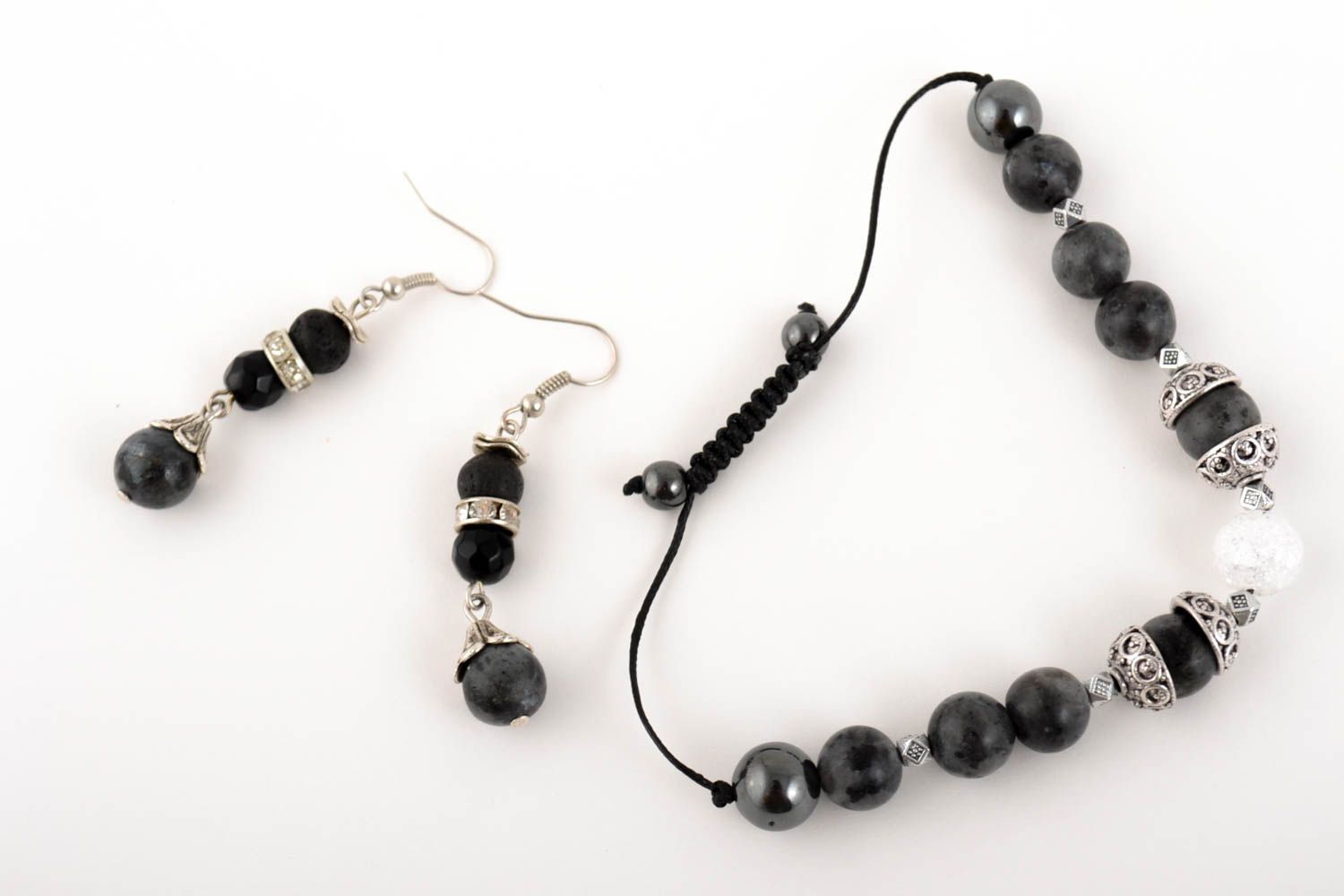Handmade gemstone jewelry set beaded earrings beaded bracelet designs gift ideas photo 5