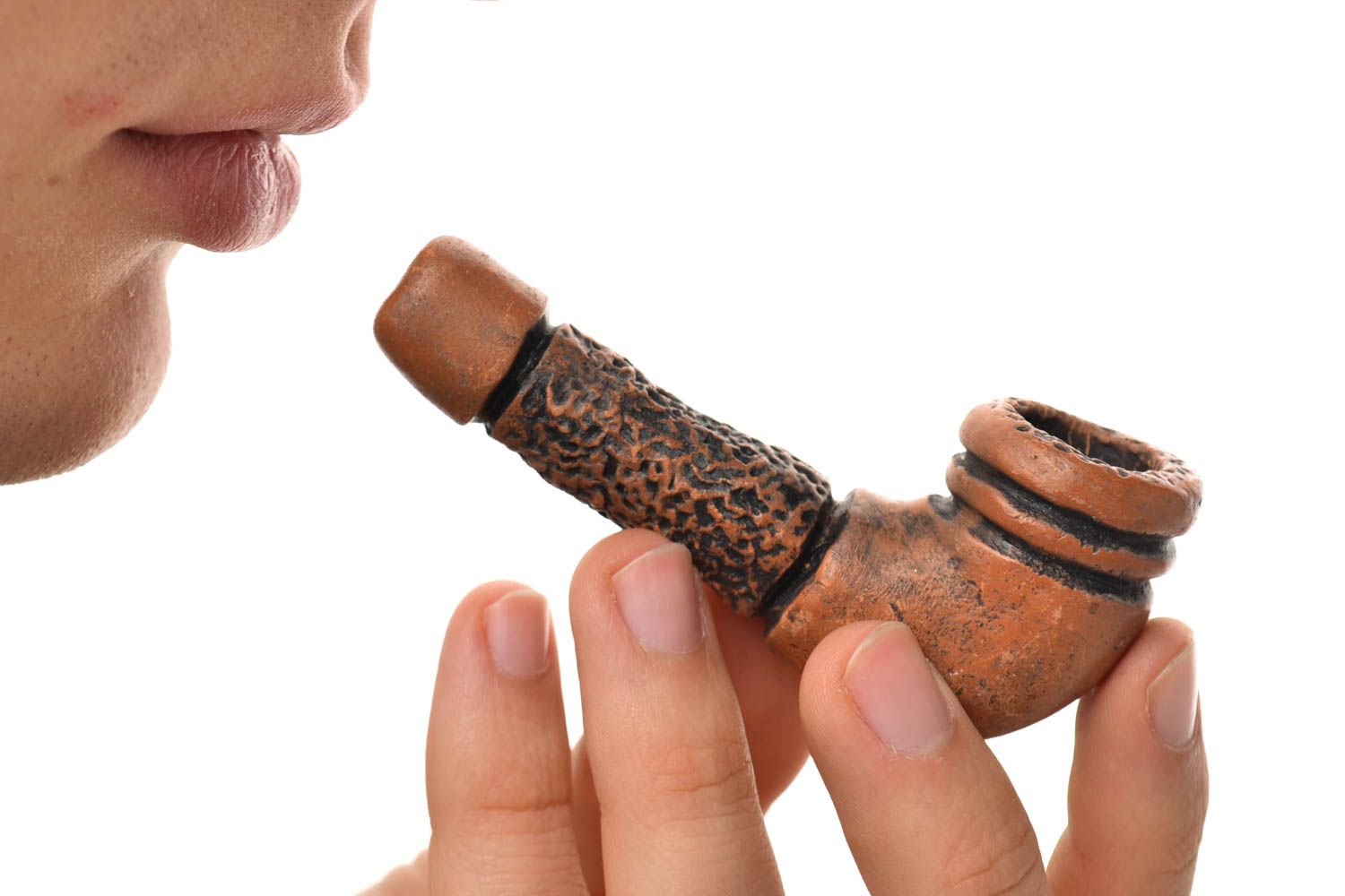 Handgemachte Pfeife kleine Tabakpfeife Geschenk für Männer Rauch Pfeife Keramik foto 1