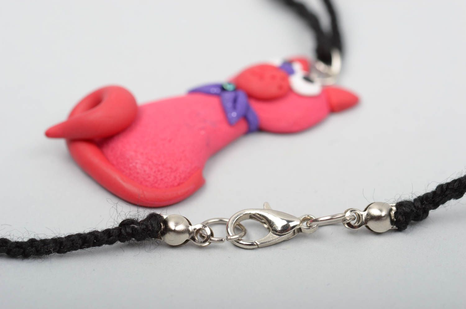 Handmade necklace polymer clay pendant necklace children jewelry kid accessories photo 3