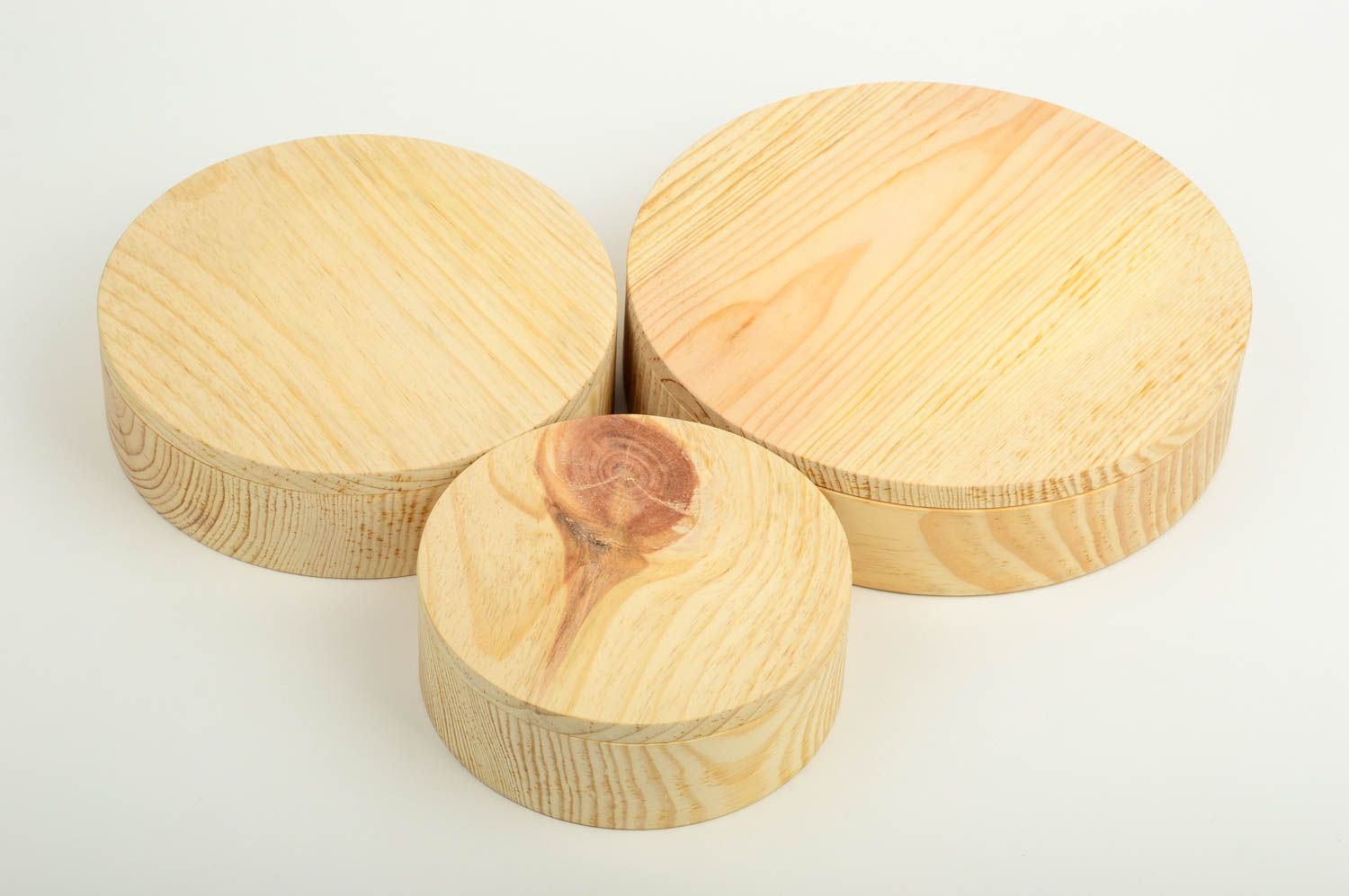 Handmade Holzschatullen zum Bemalen Schmuck Aufbewahrung Holz Schatullen 3 Stück foto 3