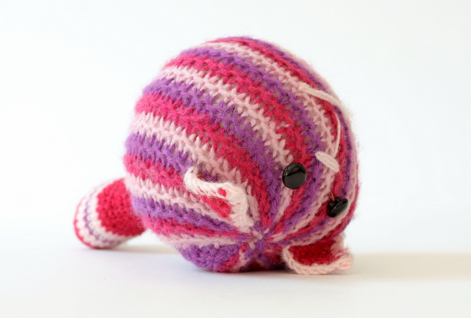 Giocattolo a maglia fatto a mano a forma di gatto rotondo pupazzo morbido  foto 2