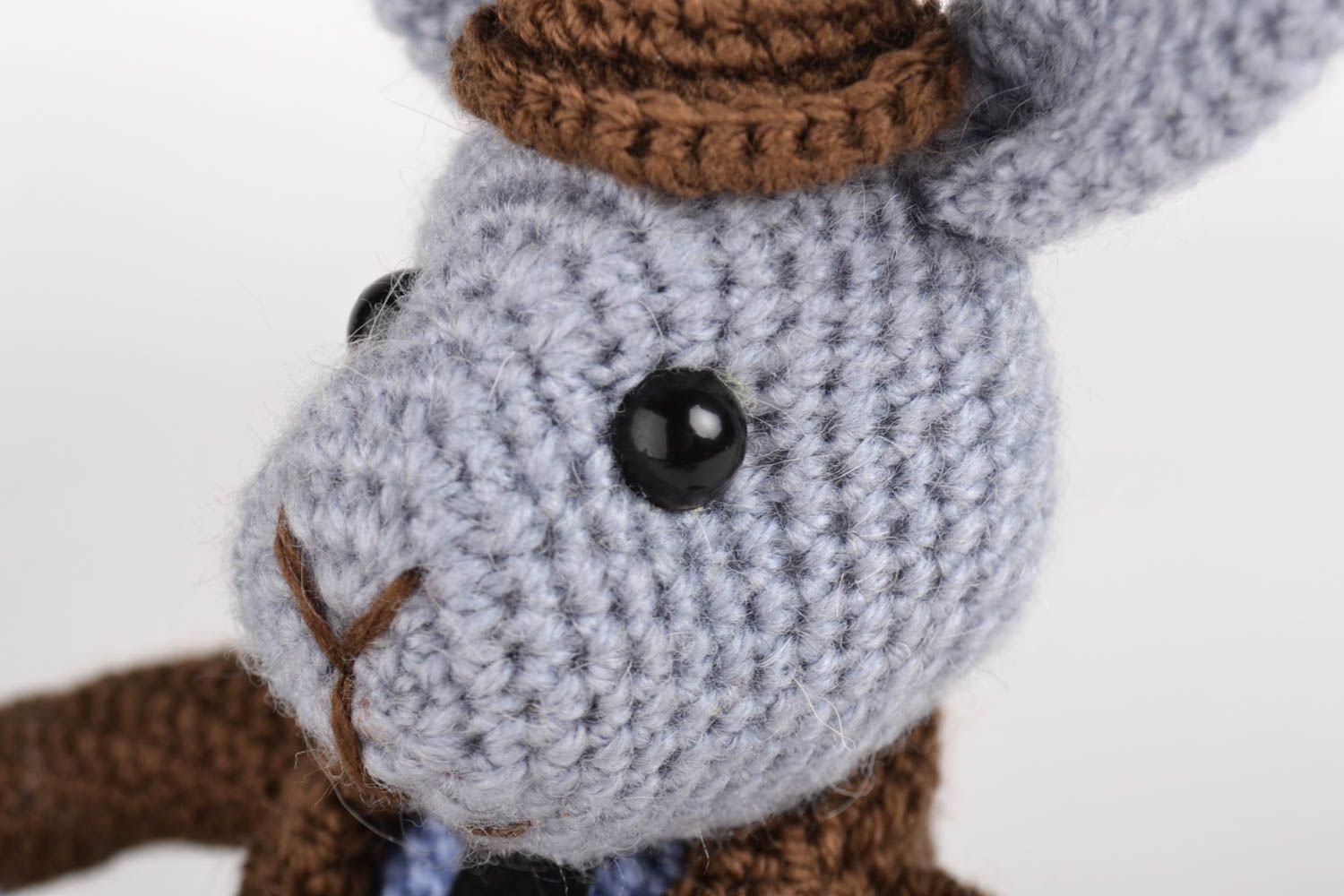 Jouets lapins 2 pièces Peluches faites main tricotées Cadeau pour enfant photo 2