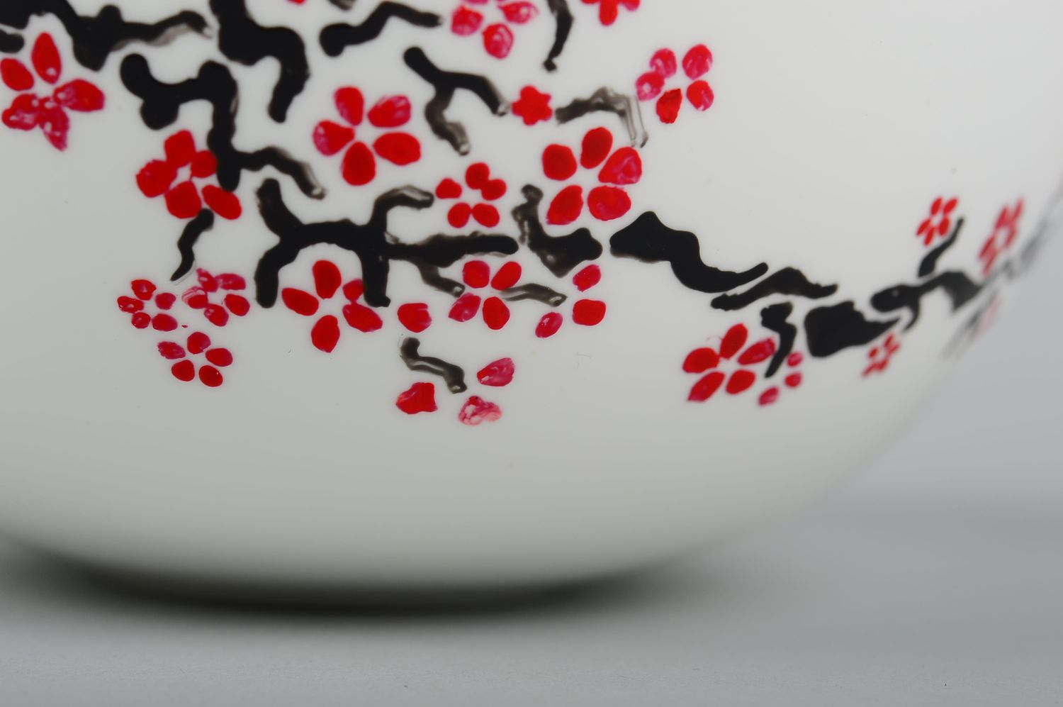 Bol blanc Saladier céramique fait main Vaisselle design original peinture fleurs photo 5