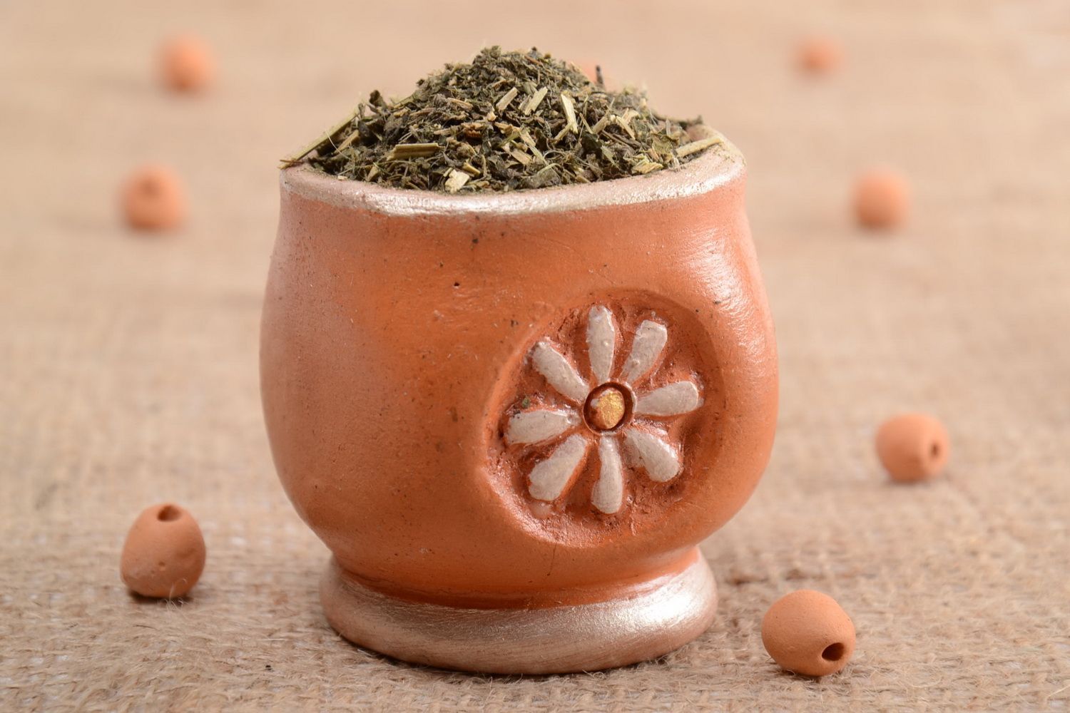 Eco friendly handmade clay spice pot designer ceramic salt bowl gift ideas photo 1