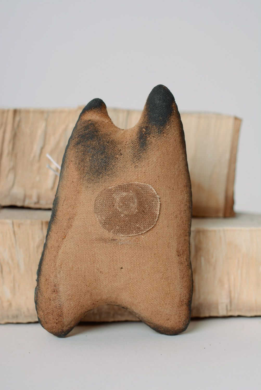 Magnet pour frigo tissu de coton en forme de chat fait main aromatisé de café photo 4