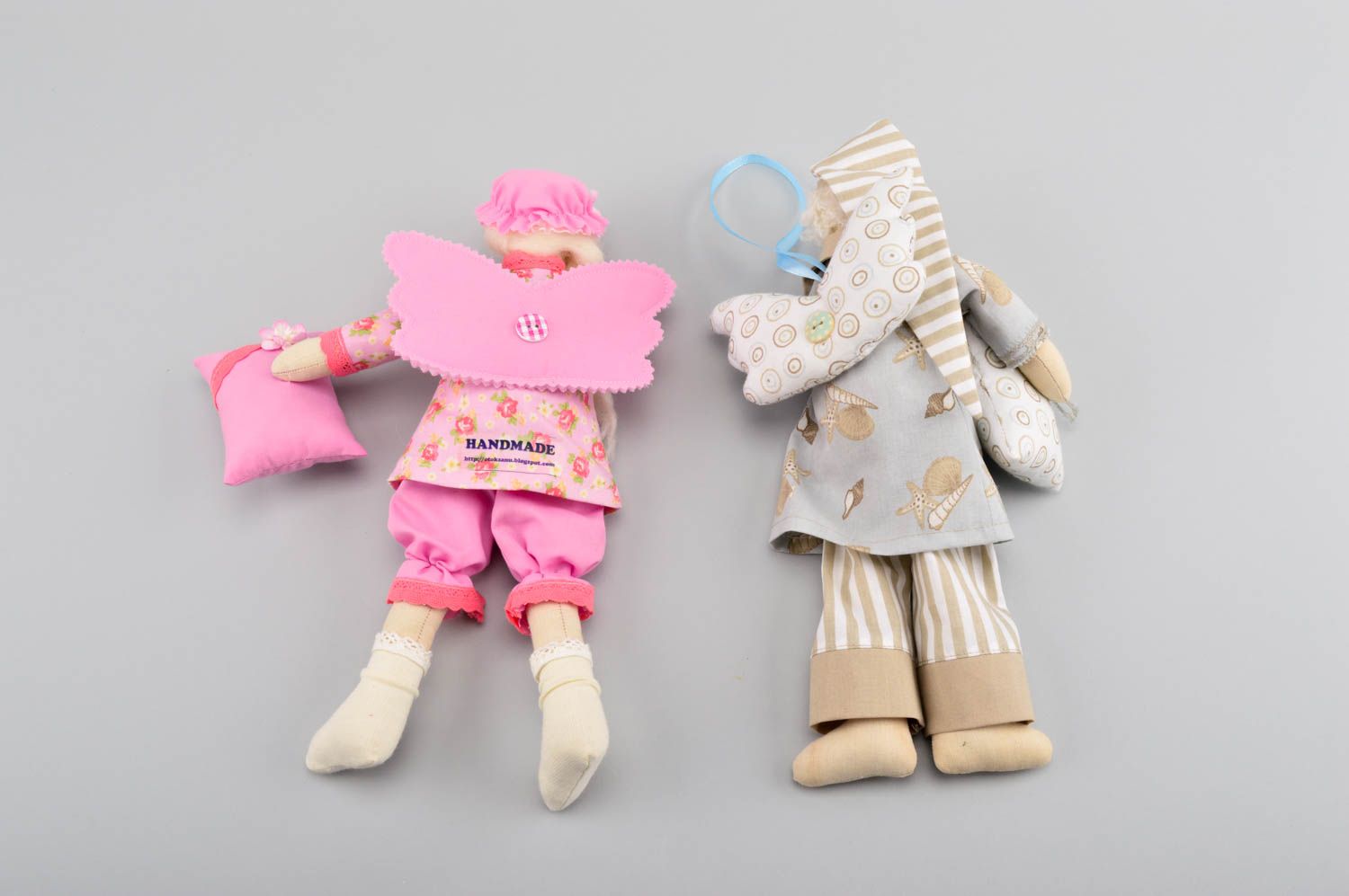 Set of toys handmade soft toys angel toys fabric dolls textile interior dolls photo 3