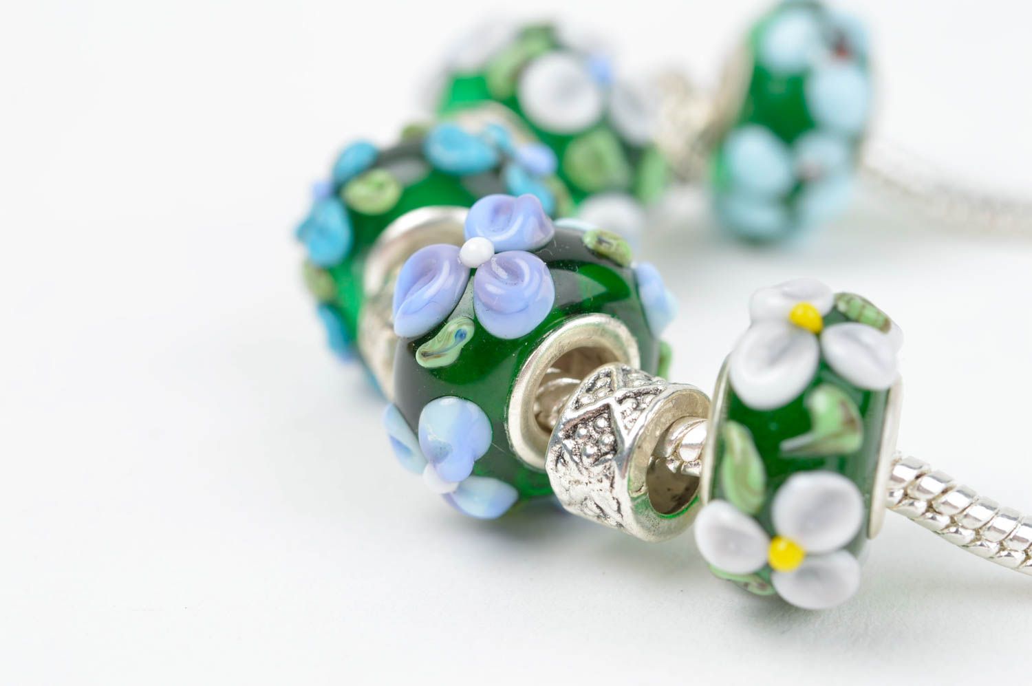 Green handmade glass bracelet beaded bracelet designs cool jewelry for her photo 5