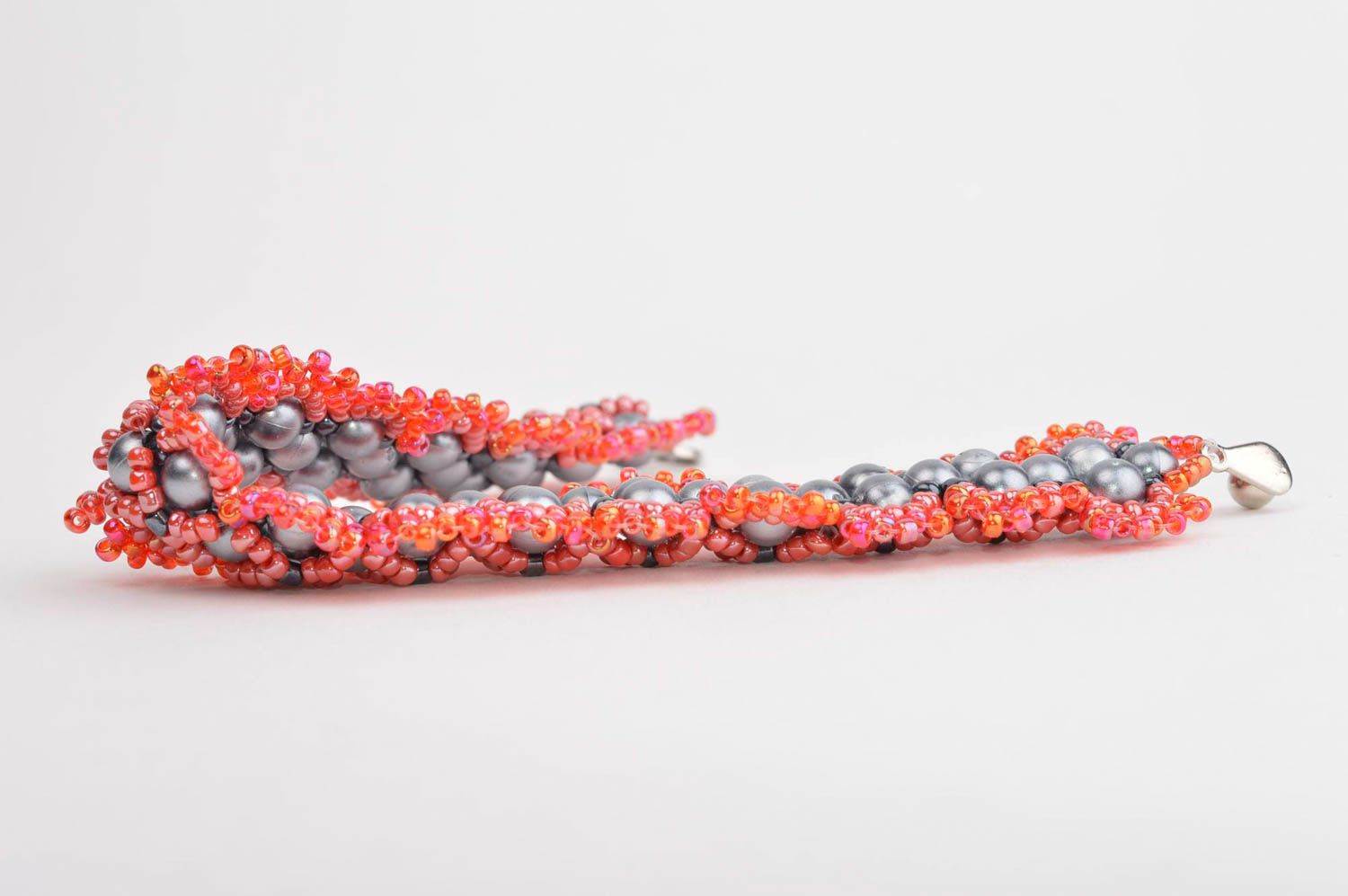 Модный браслет хэнд мэйд модная бижутерия красный браслет из бусин бисерный фото 4