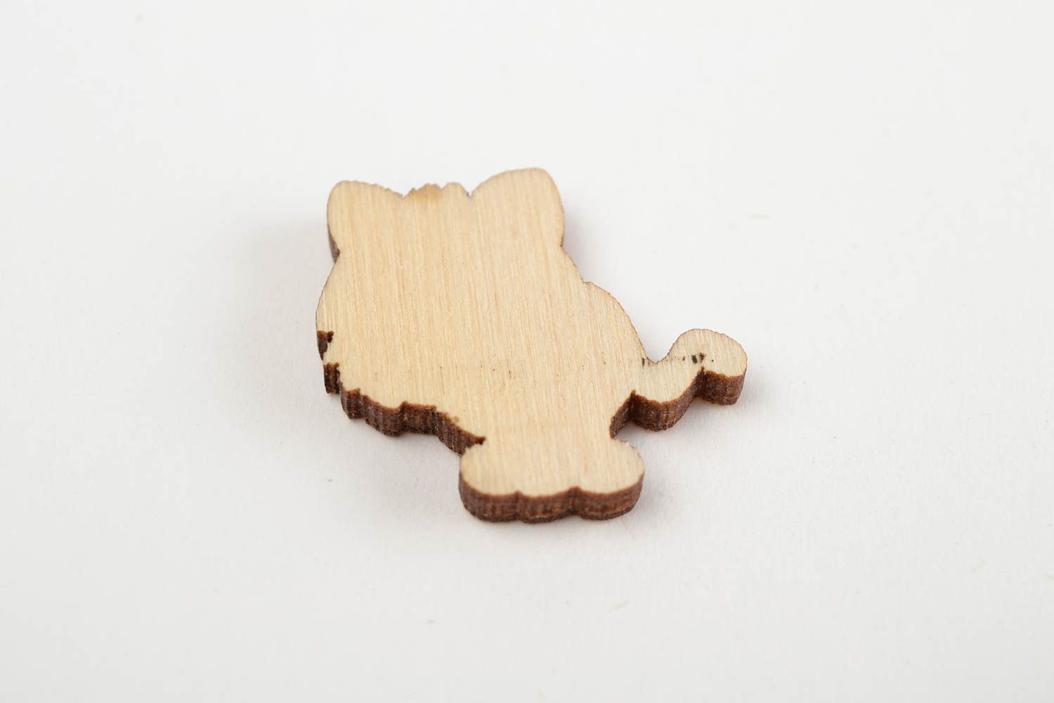 Handmade Figur zum Bemalen Scrapbooking Material Holz Rohling Katze klein foto 5